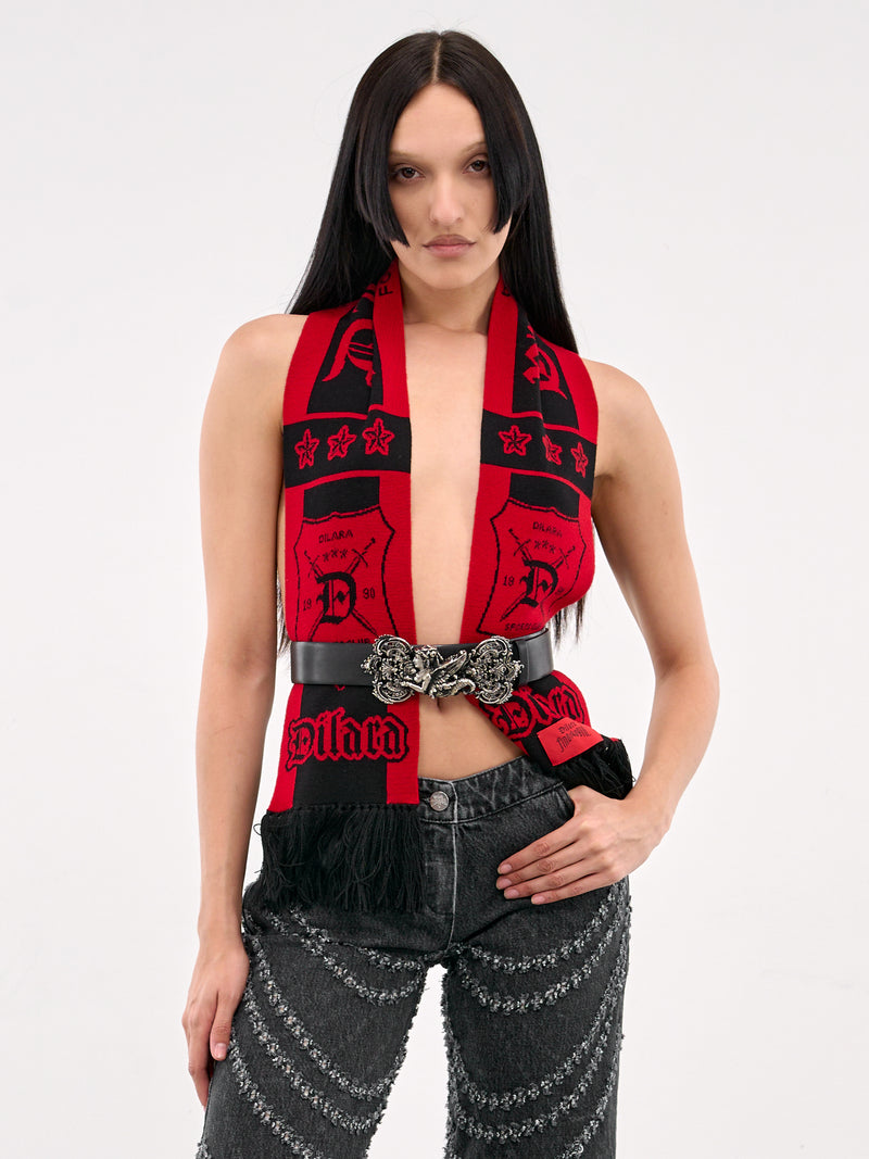 Femme Vortex Scarf (FEMME-VORTEX-BLACK-RED)