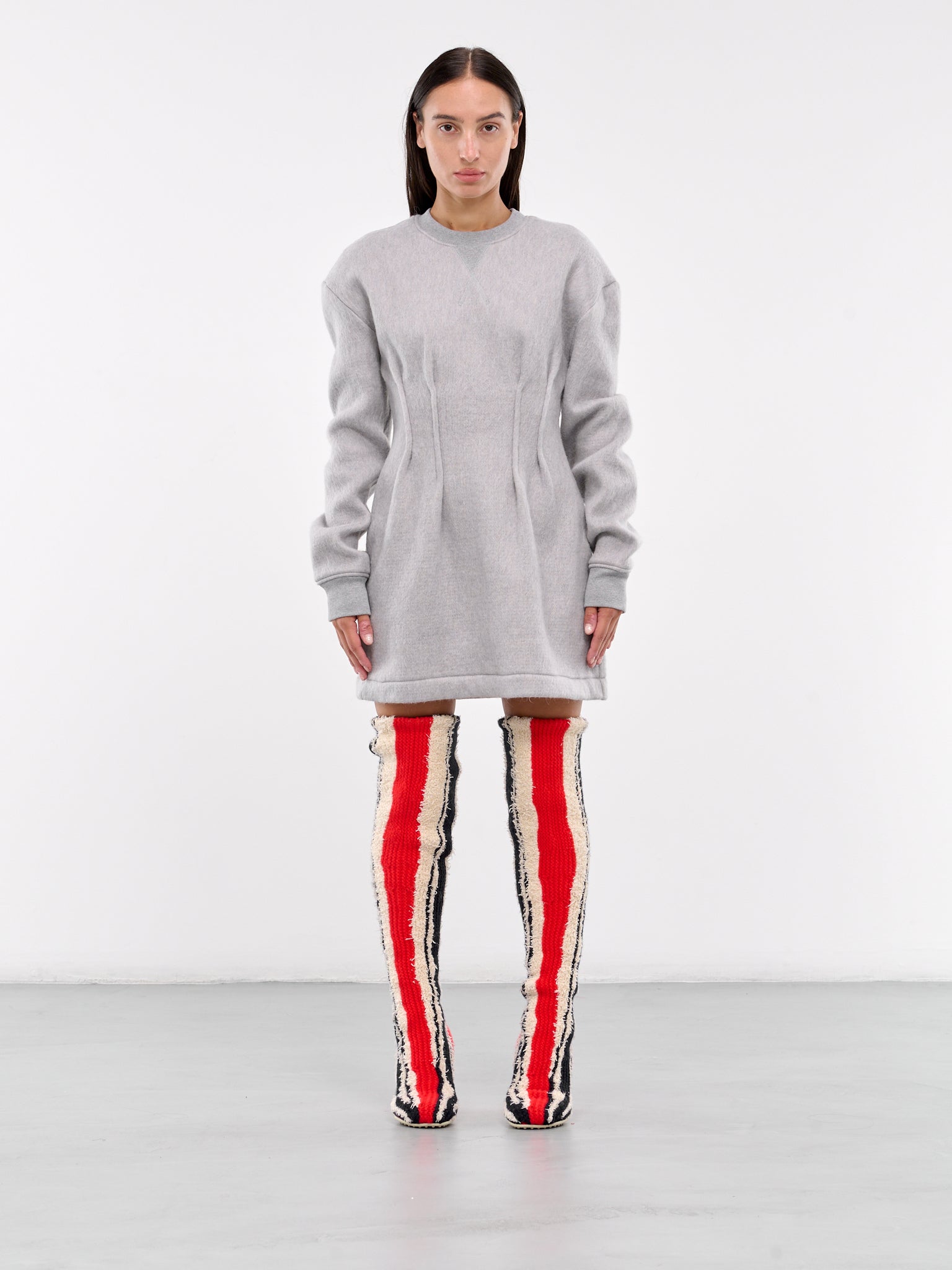 Crewneck Pullover Dress (DRO461-PG1643-LIGHT-GREY)