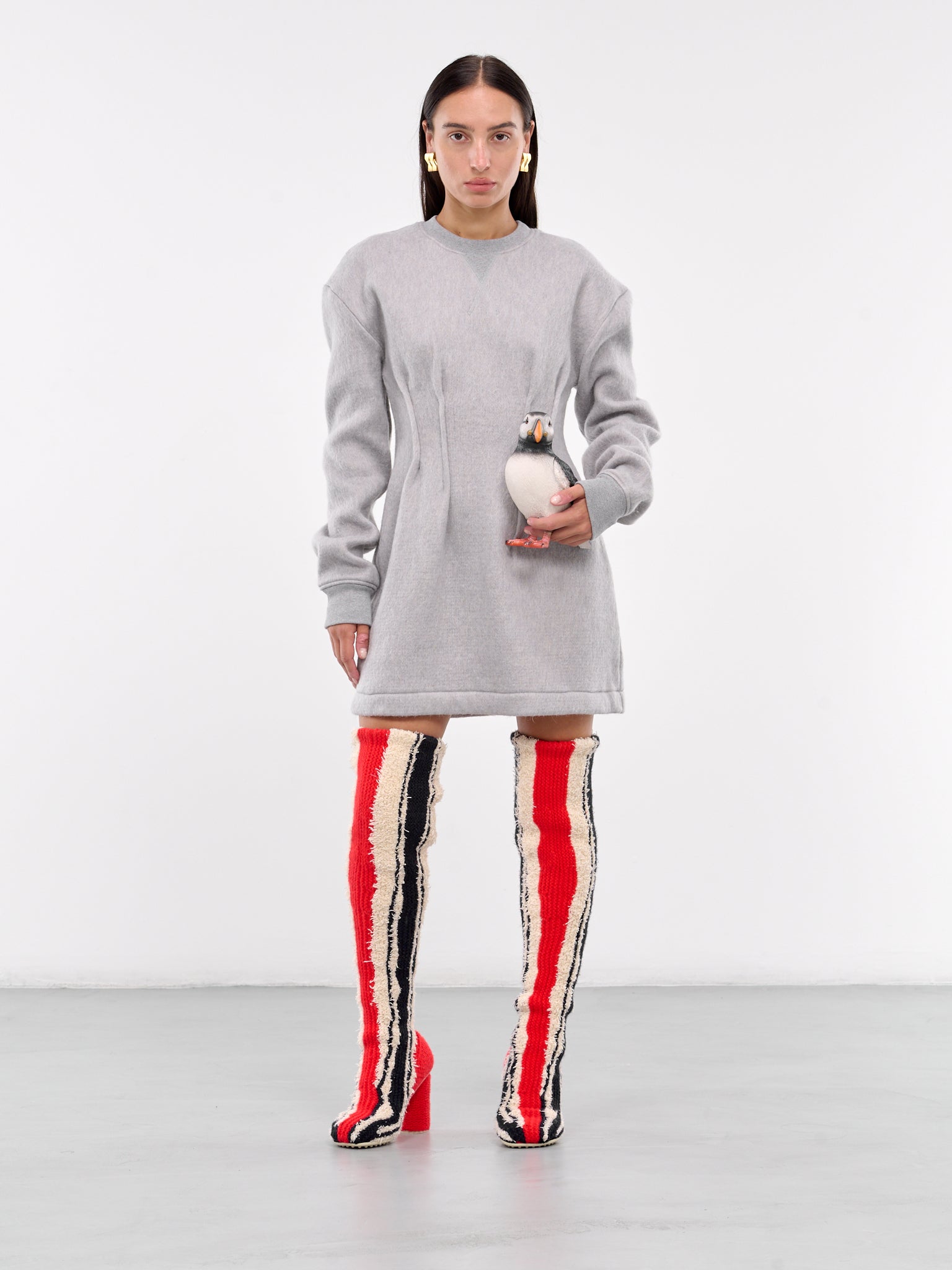 Crewneck Pullover Dress (DRO461-PG1643-LIGHT-GREY)