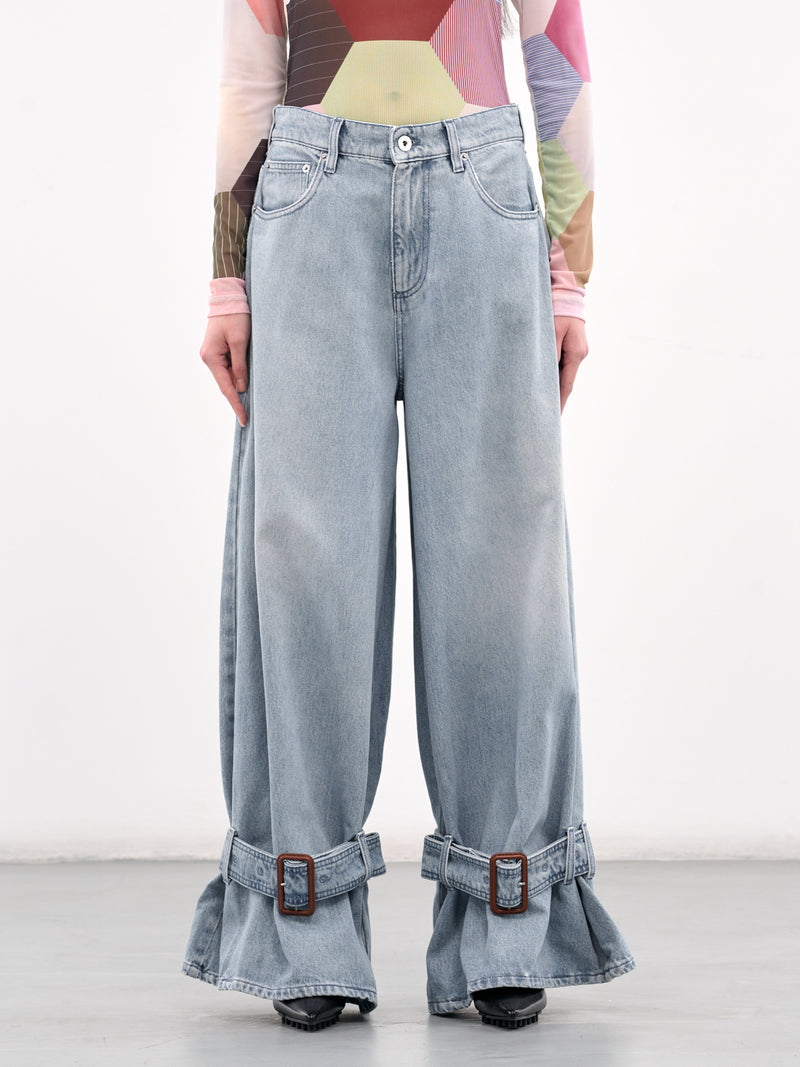 Buckled Cuff Jeans (DT0109-PG1735-LIGHT-BLUE)