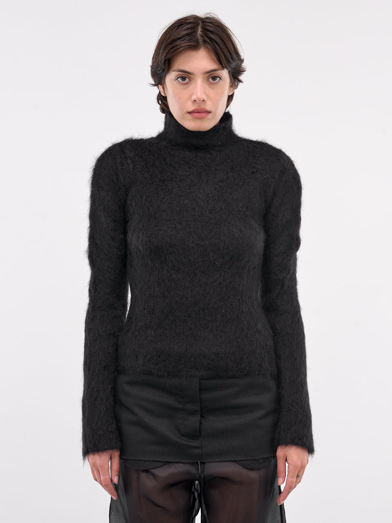 Mohair-Nylon Turtleneck Sweater (DVMD0180A0-UFU172-BLACK)