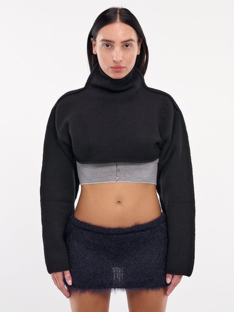 Cropped Turtleneck Sweater (DVMD0189A0-UFWH21-BLACK)