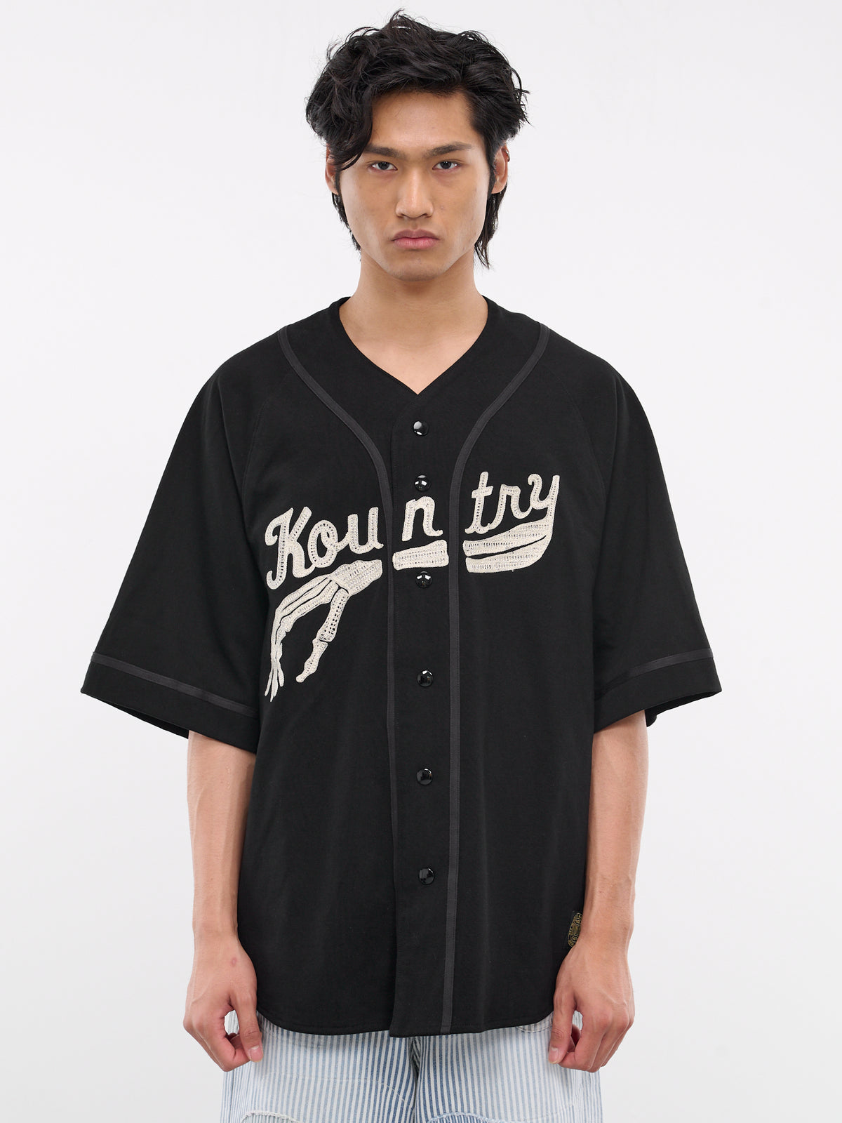 Bone Densed Jersey Baseball Shirt (EK-1639SC-BLACK)
