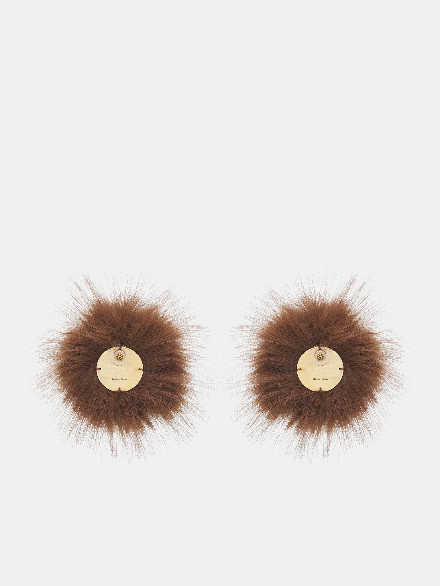 Crystal Flower Pom-Pom Earrings (ERG504-1090-CHOCOLATE-CRYSTAL)