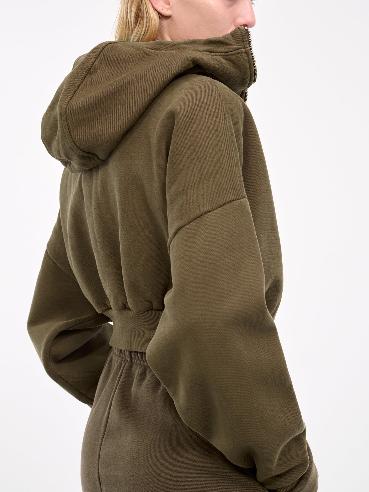 Cropped Zip-Up Hoodie (ES2156BT-BRUNETTE)