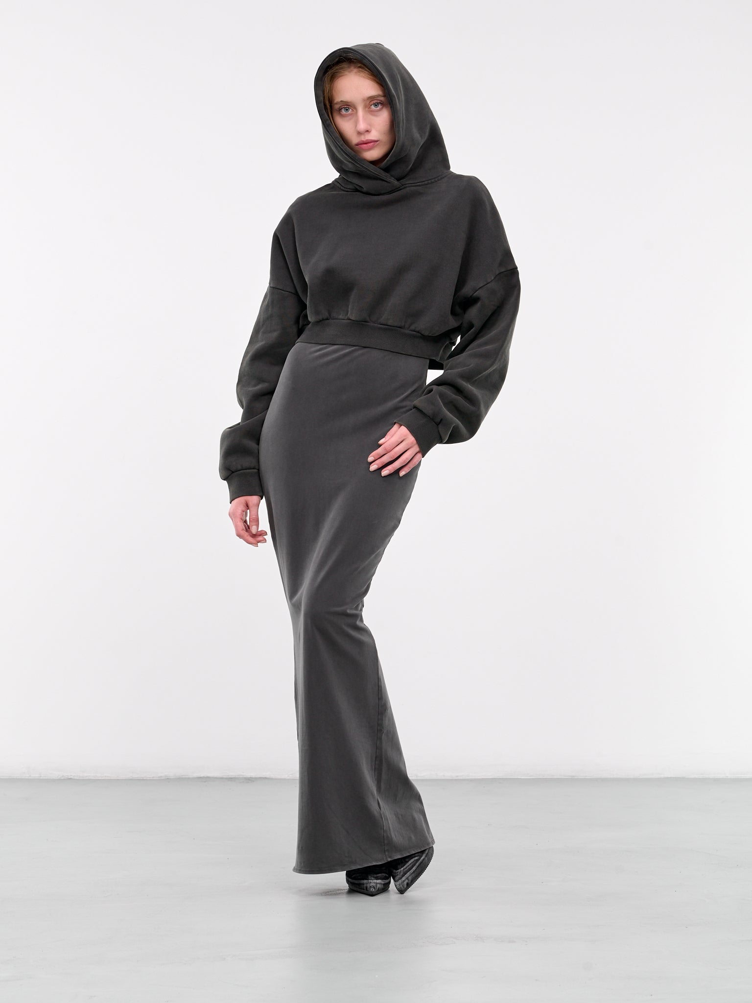 Long Sleeve Maxi Dress (ES2501WB-WASHED-BLACK)