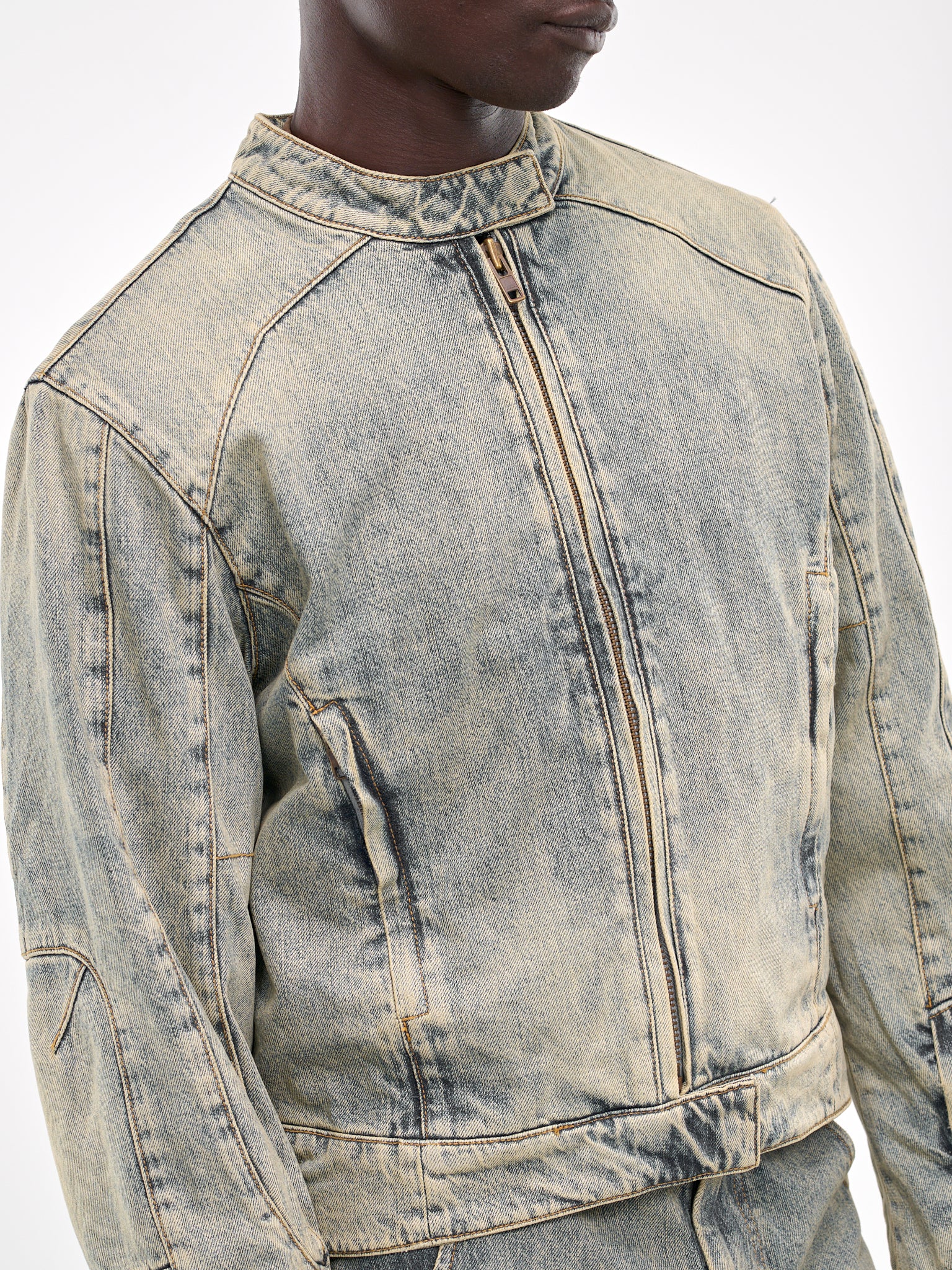 Moto Denim Jacket (ES2428SW-SURFACE-WAVE)