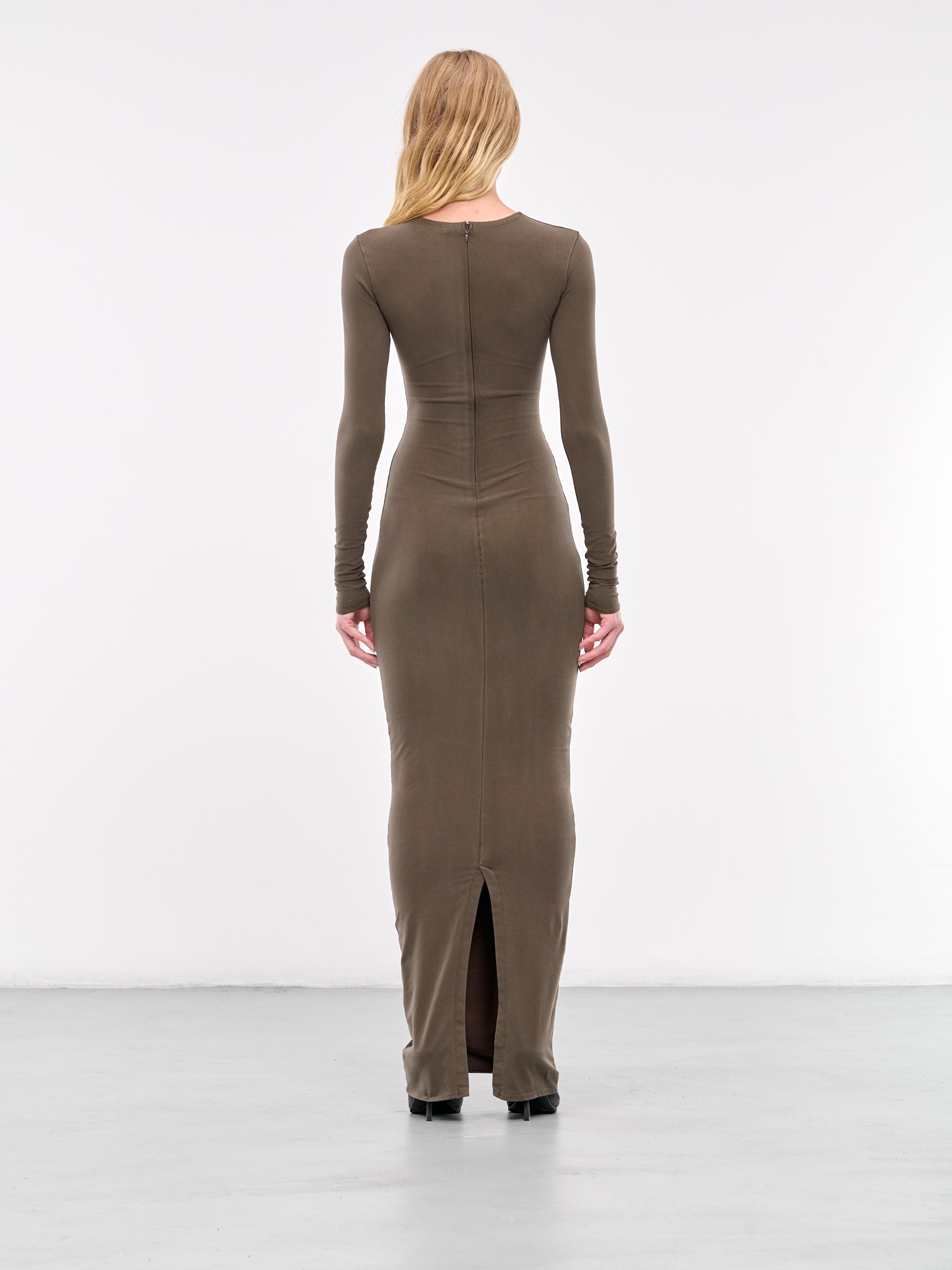 Long Sleeve Maxi Dress (ES2501BT-BRUNETTE)