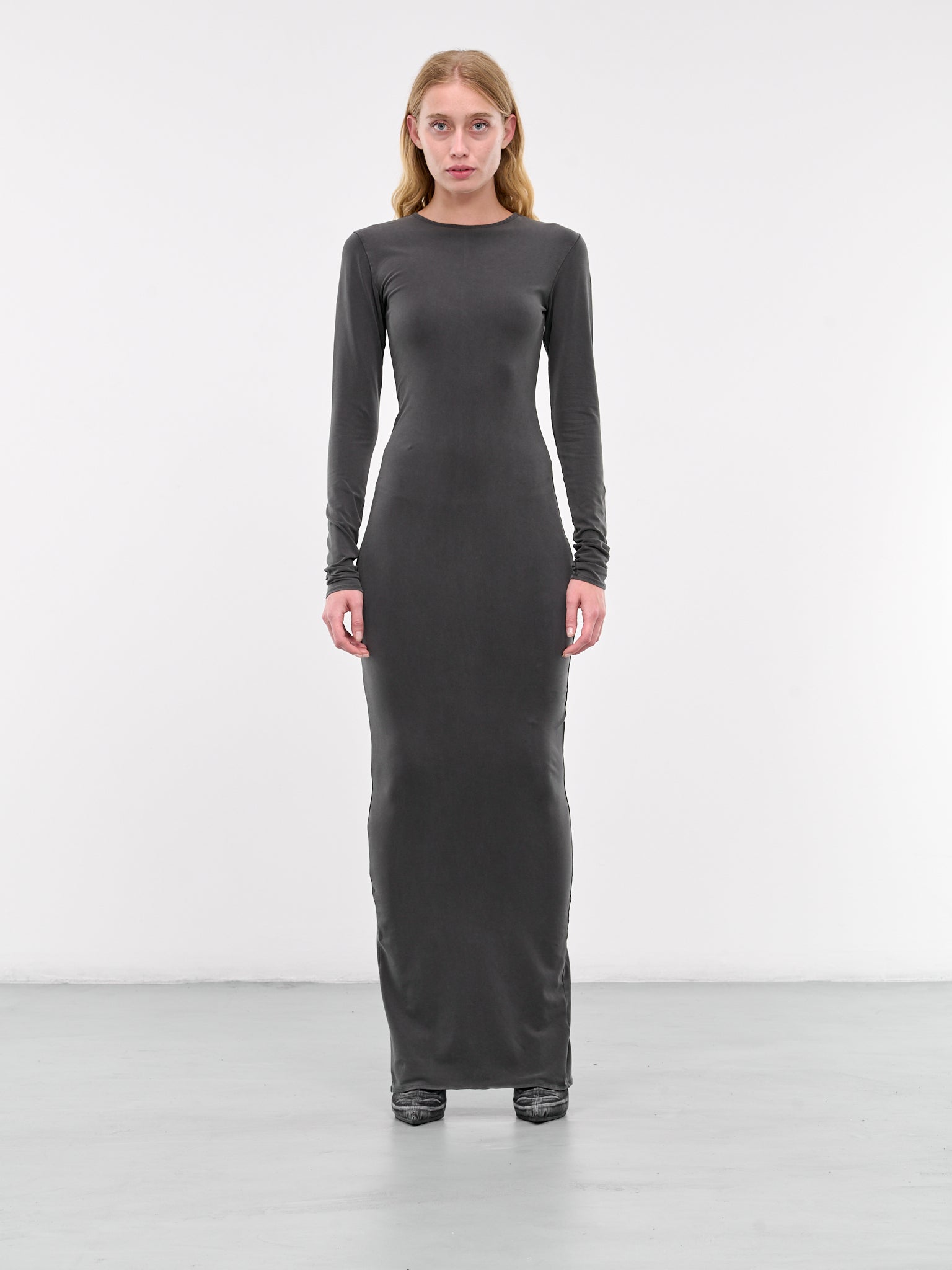 Long Sleeve Maxi Dress (ES2501WB-WASHED-BLACK)