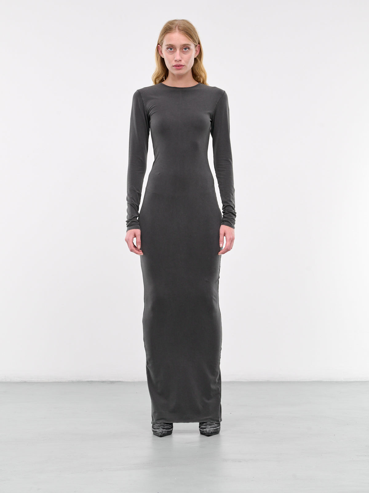 Long Sleeve Maxi Dress (ES2501WB-WASHED-BLACK)