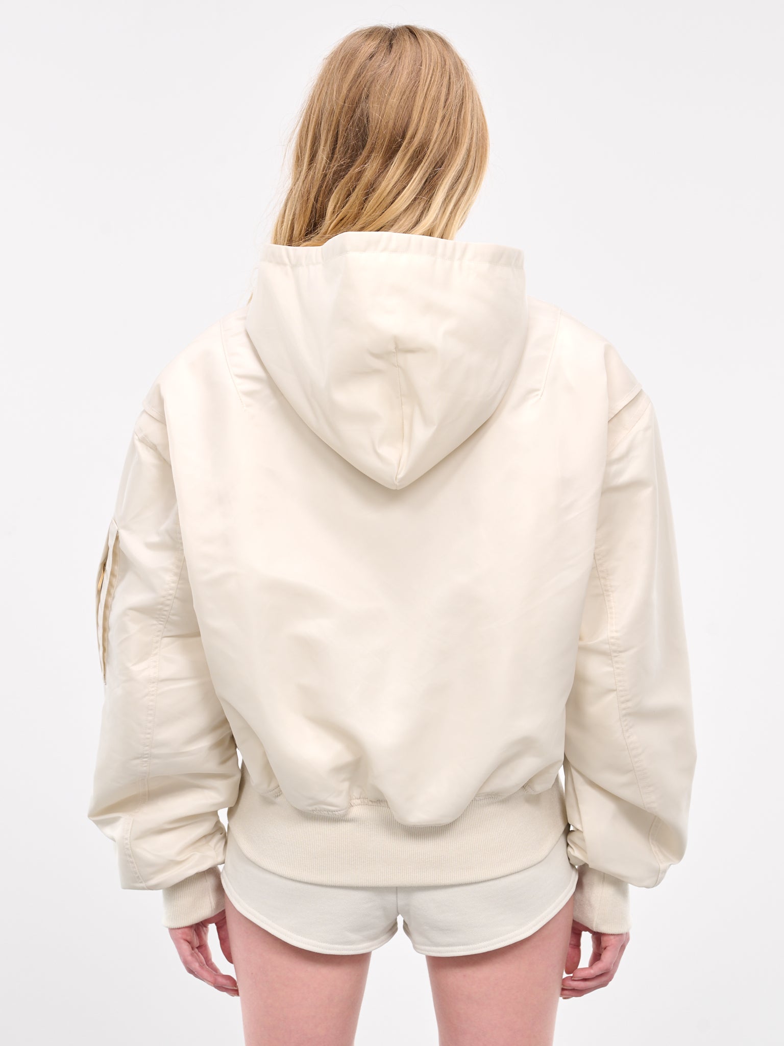 Hooded Broad Bomber Jacket (ES2539IV-IVORY)