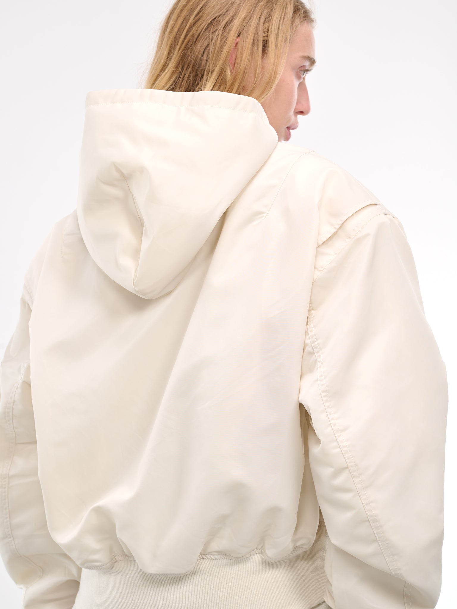 Hooded Broad Bomber Jacket (ES2539IV-IVORY)