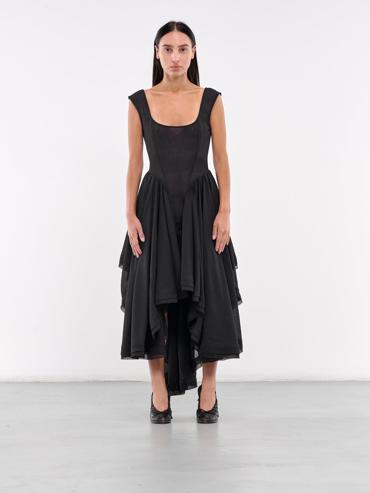 Ruffled Cocktail Dress (EV026Y003-ONYX)