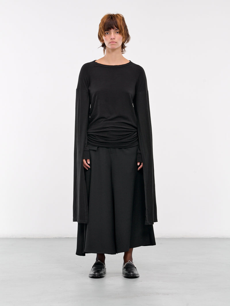 Layered Stole Top (F0-T06-980-2-BLACK)