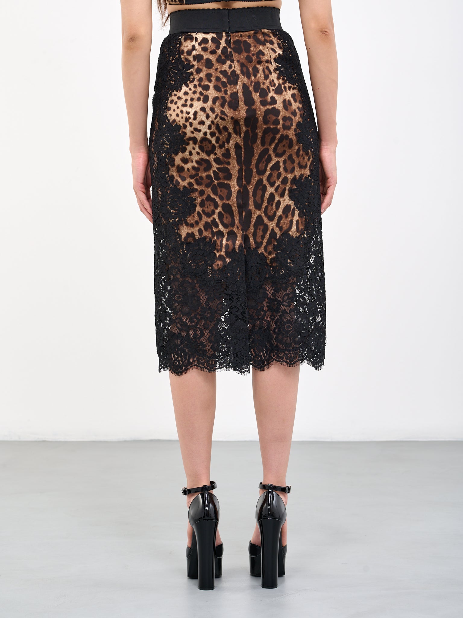 DOLCE & GABBANA Lace Leopard Skirt | H.Lorenzo