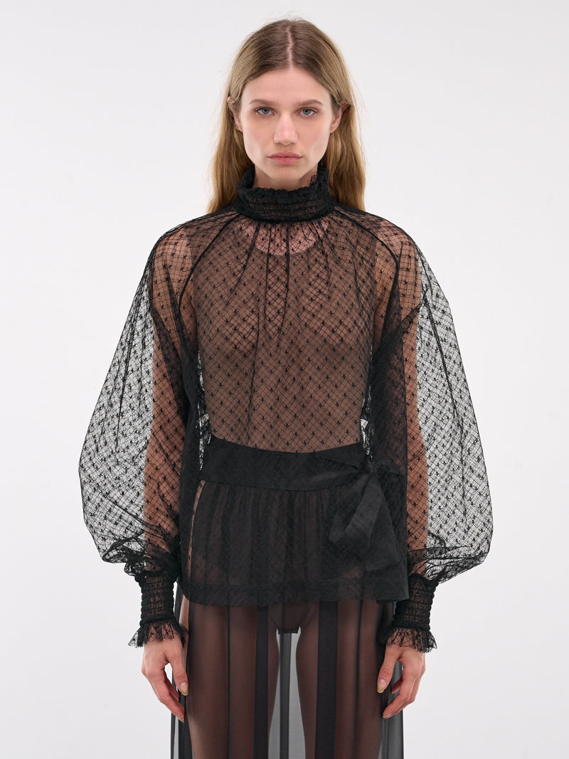 Sheer Blouse (F79EMT-FLSK8-N0000-BLACK)