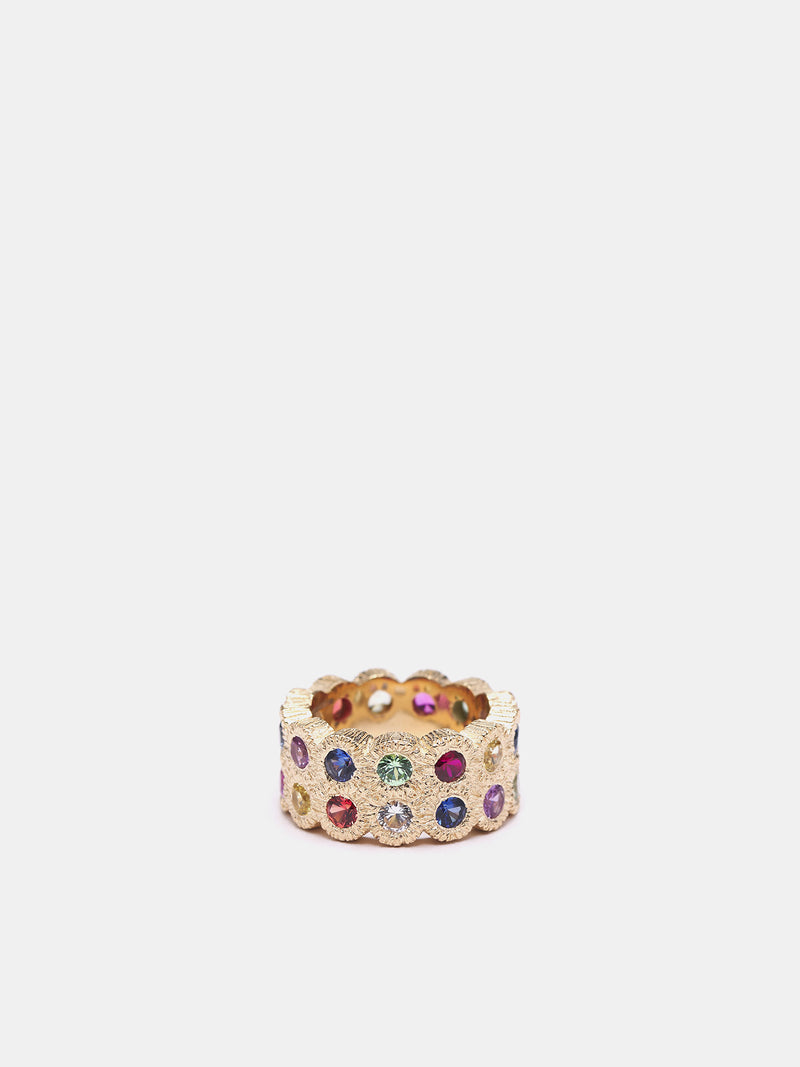 Flowers Grow Together Eternity Ring (FGTETERN1-GOLD-MULTI)