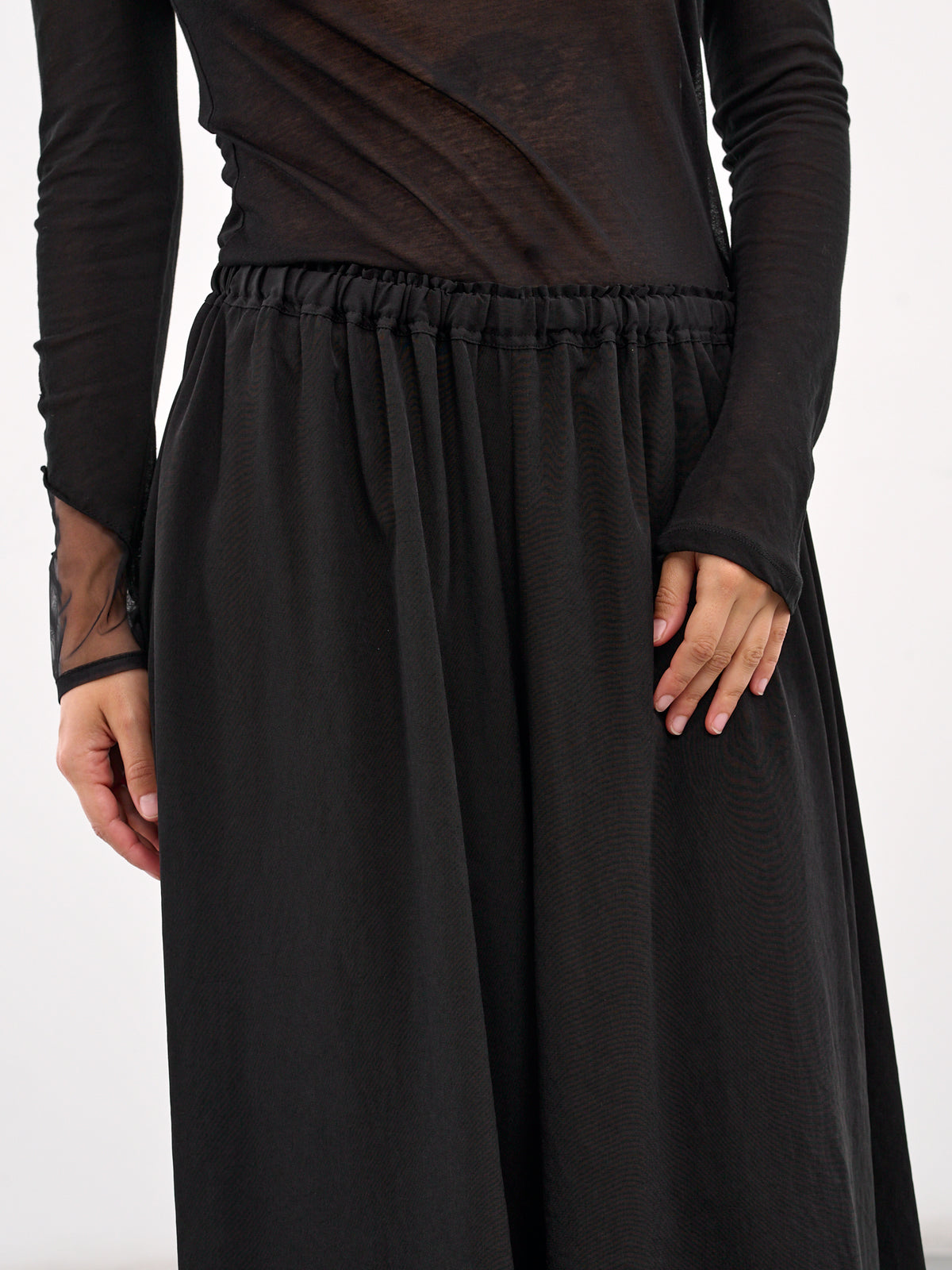 Elasticated Maxi Skirt (FP-P62-500-1-BLACK)