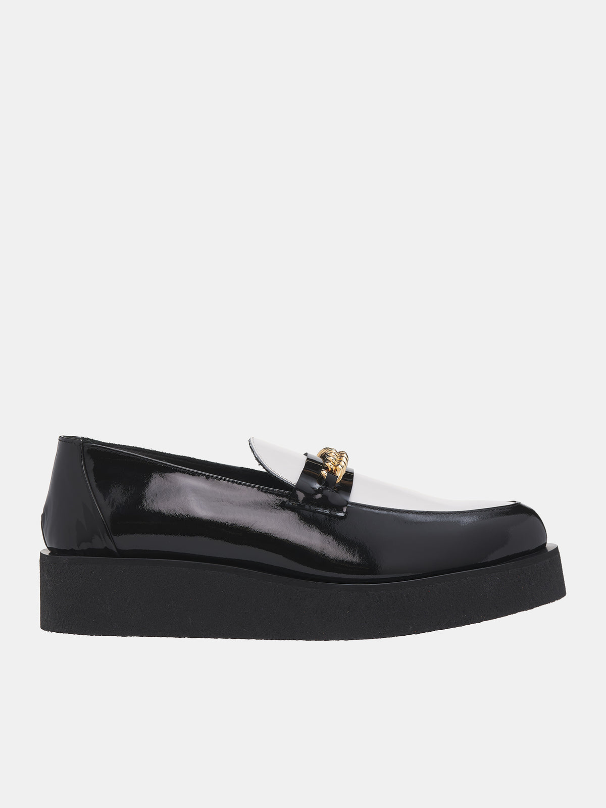 Chain Creeper Loafers (FT19C-LE94-BLACK-WHITE-PATENT)