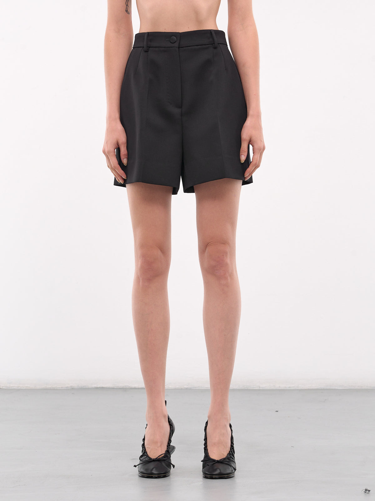 Gabardine Tuxedo Shorts (FTC78T-FU21E-N0000-BLACK)