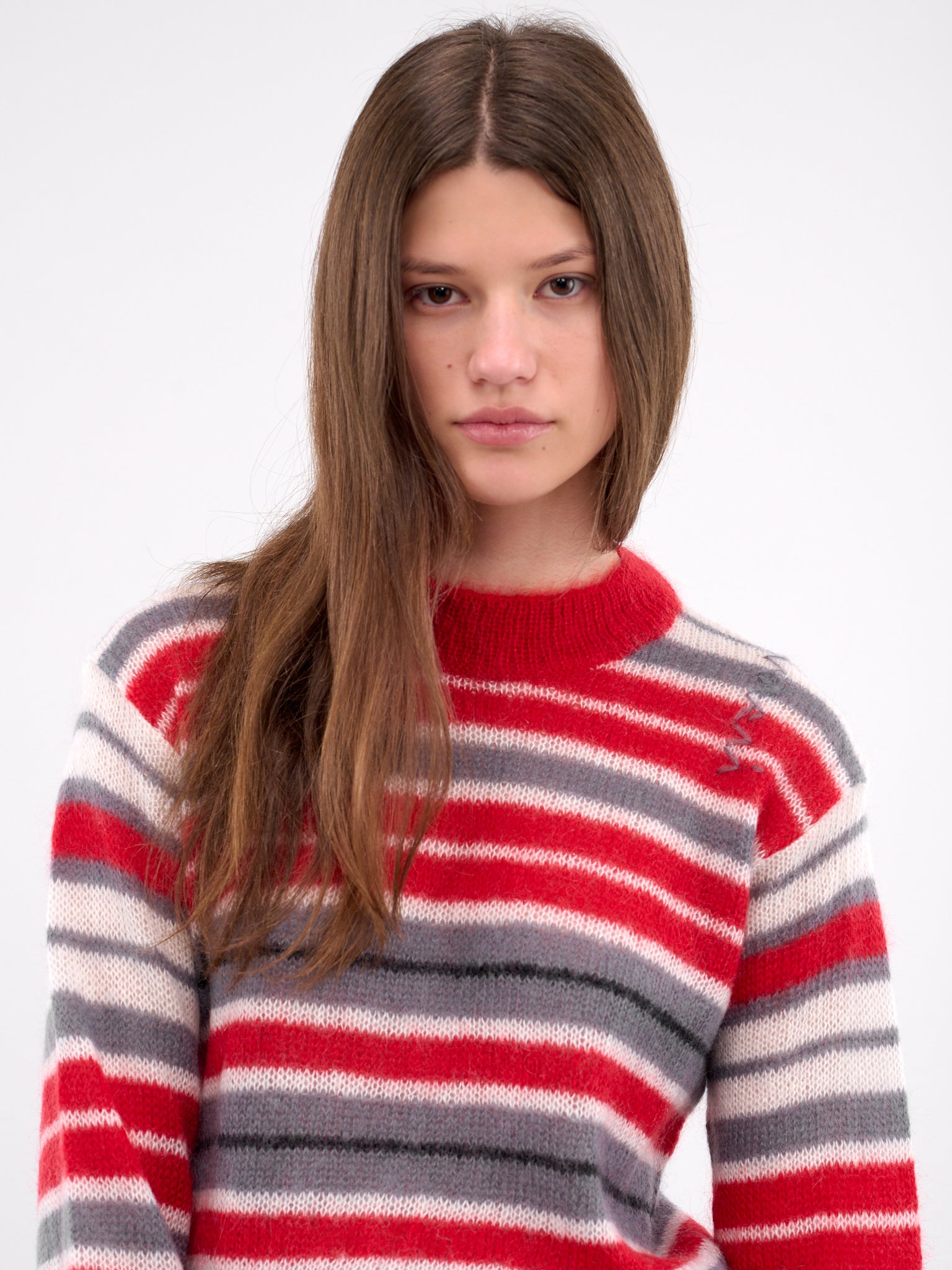 Striped Mohair Sweater (GCMD0573Q0-UFU178-GREY-MULTI)