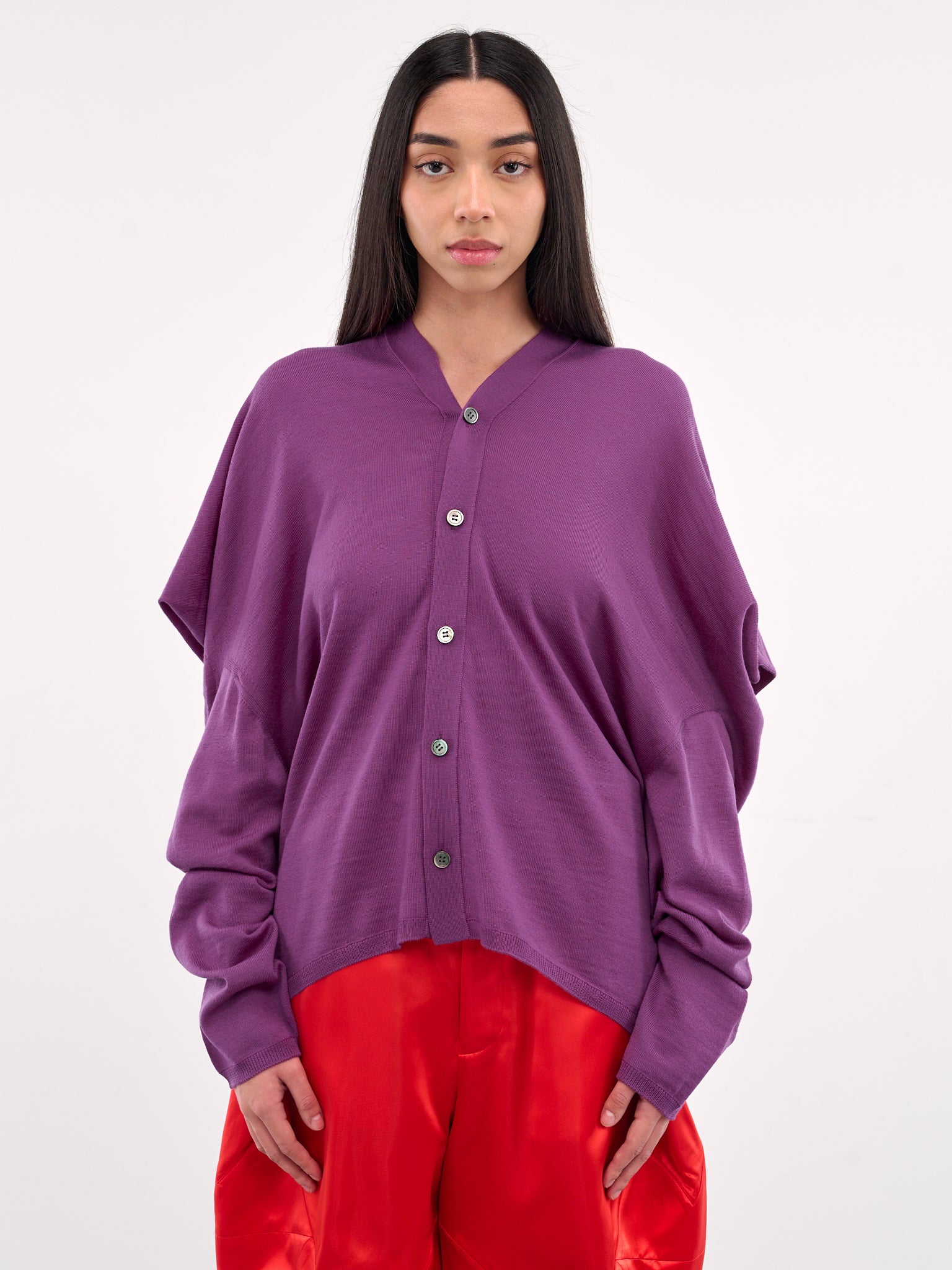 Draped Cardigan (GO-N010-S25-PURPLE)