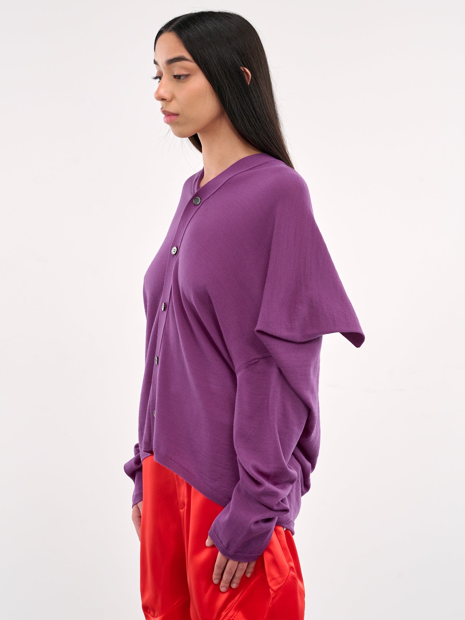 Draped Cardigan (GO-N010-S25-PURPLE)