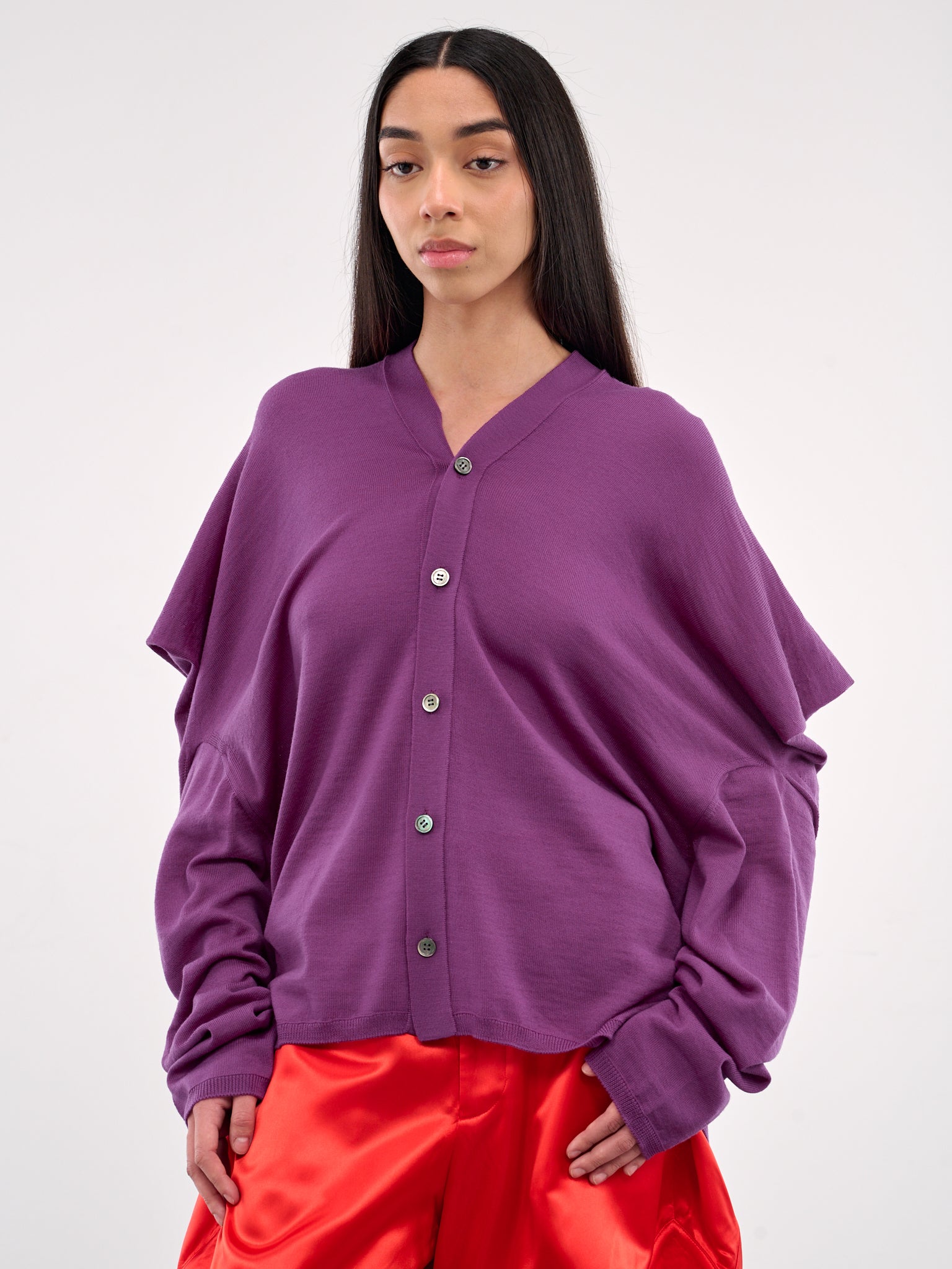 Draped Cardigan (GO-N010-S25-PURPLE)