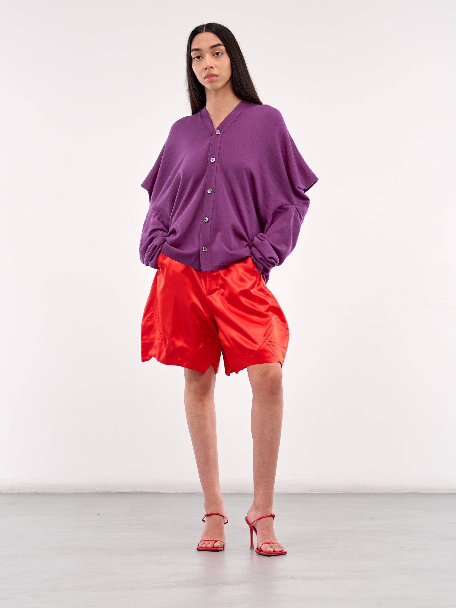 Draped Cardigan (GO-N010-S25-PURPLE)