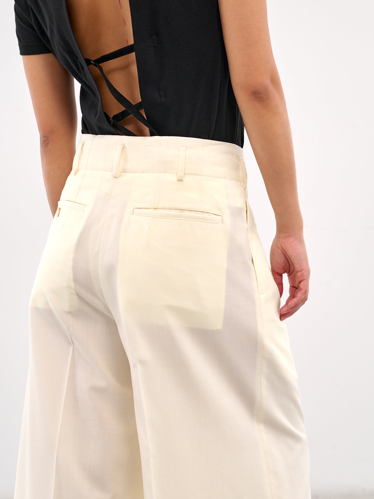 Ultra Wide Leg Trousers (GO-P006-OFF-WHITE)