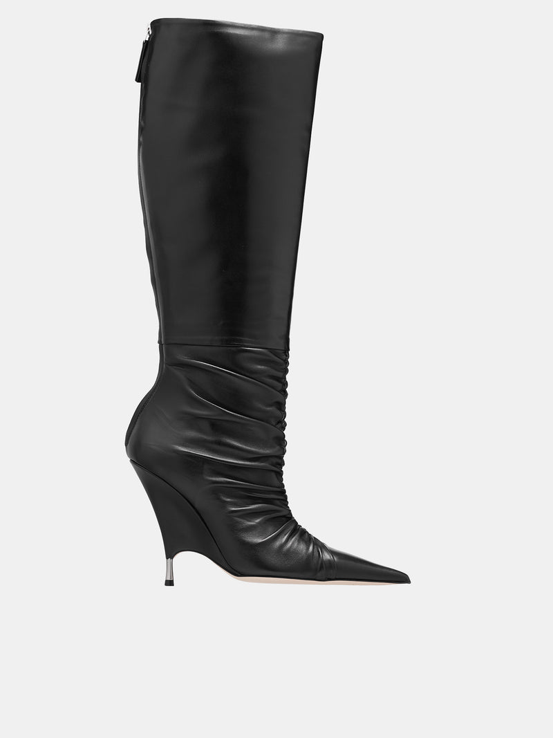 High Wedge Boots (GODIVA-8-SHINY-BLACK)