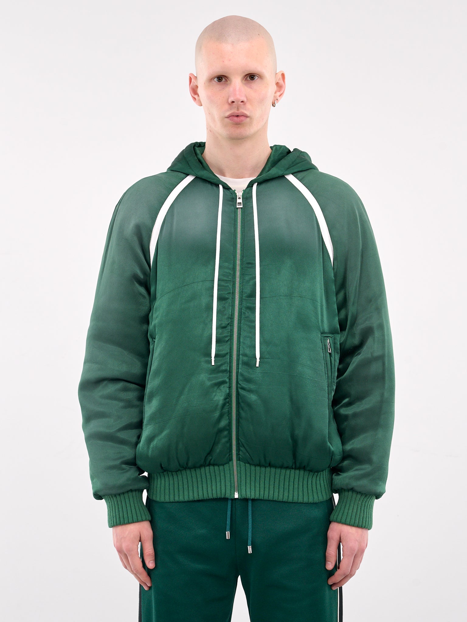 Technical Satin Tracksuit Hoodie (H526Y02WB4-GREEN)