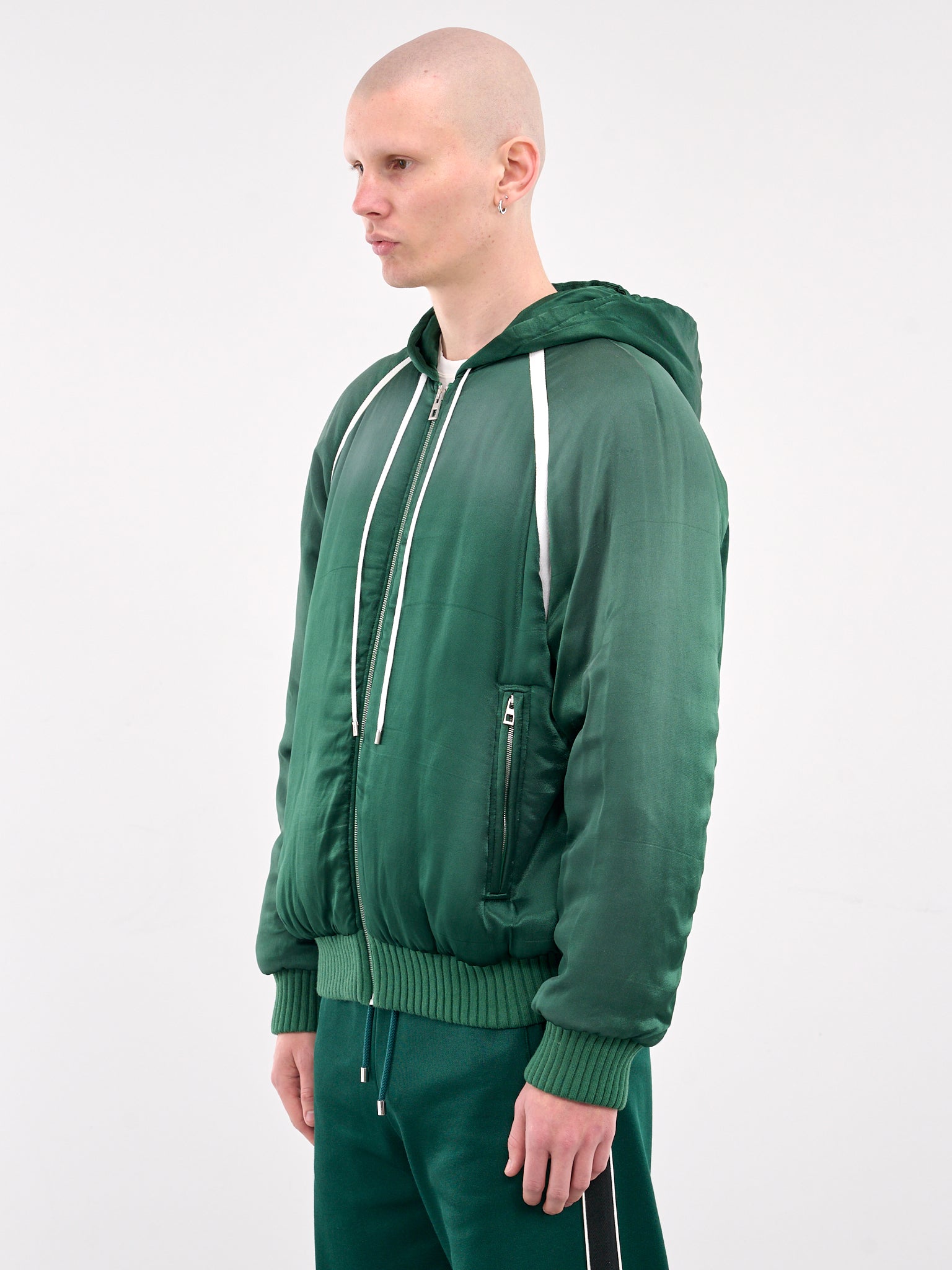 Technical Satin Tracksuit Hoodie (H526Y02WB4-GREEN)