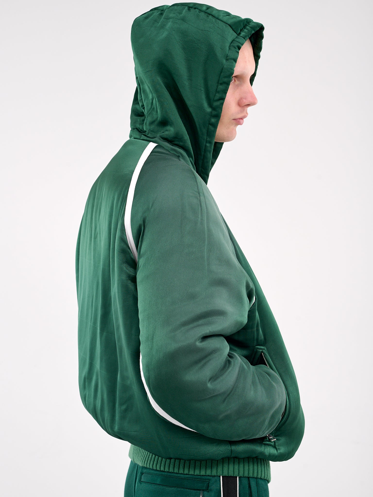 Technical Satin Tracksuit Hoodie (H526Y02WB4-GREEN)