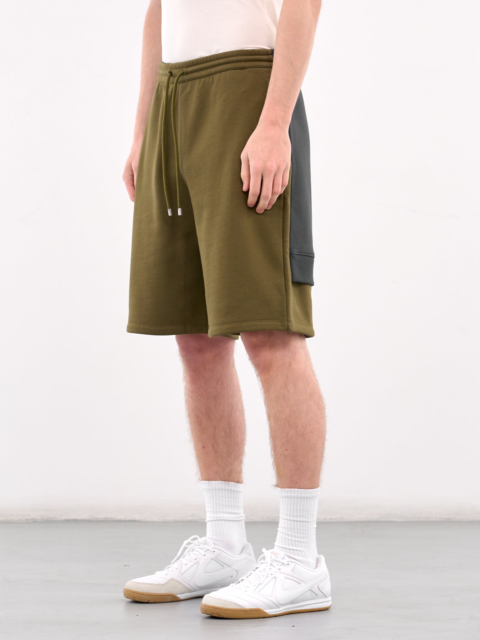 Cotton Elasticated Shorts (H526Y1KKX09-KHAKI-GREEN-ANTHRA)