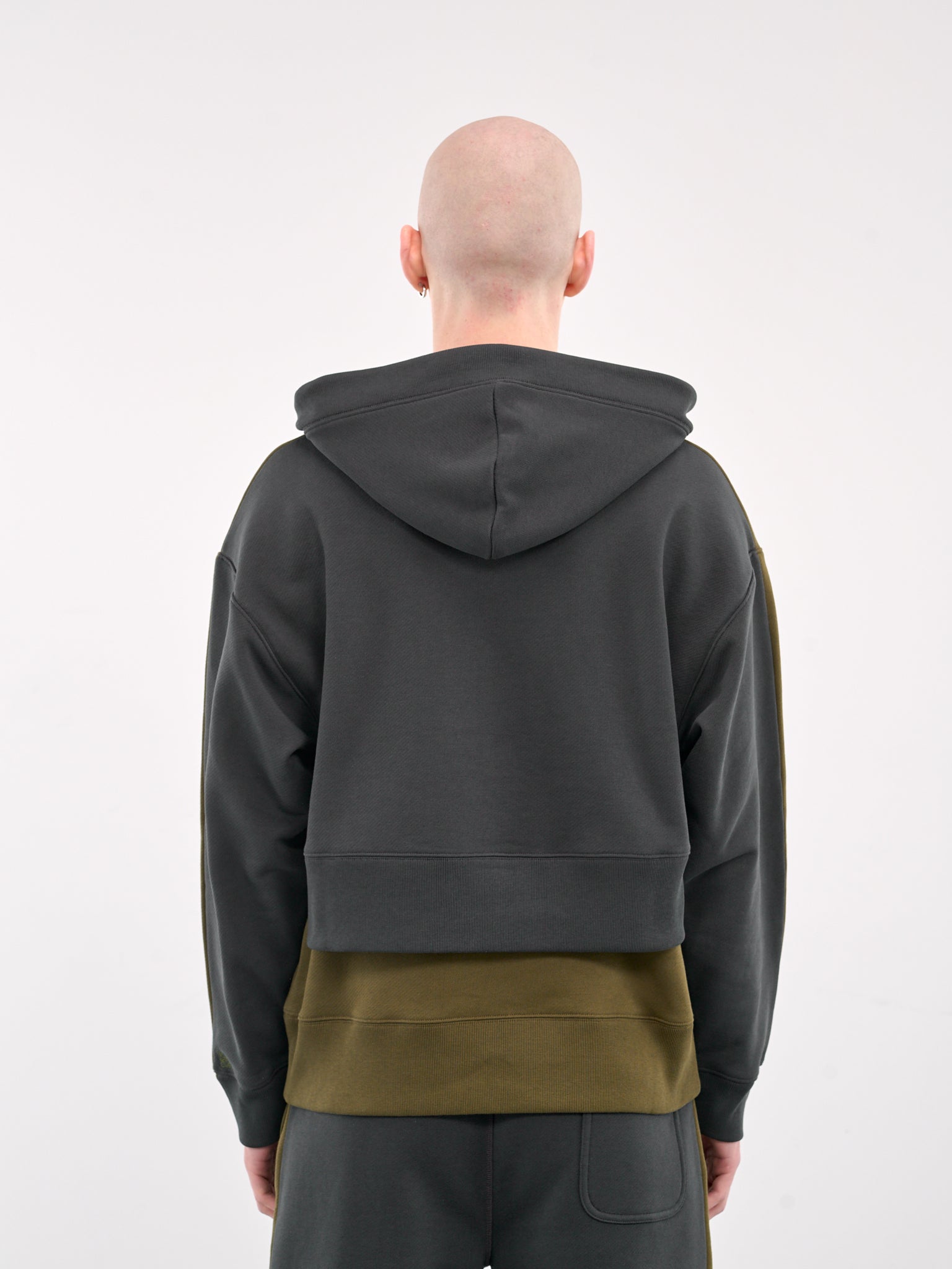 Contrast Paneled Hoodie (H526Y25X50-KHAKI-GREEN-ANTHRAC)