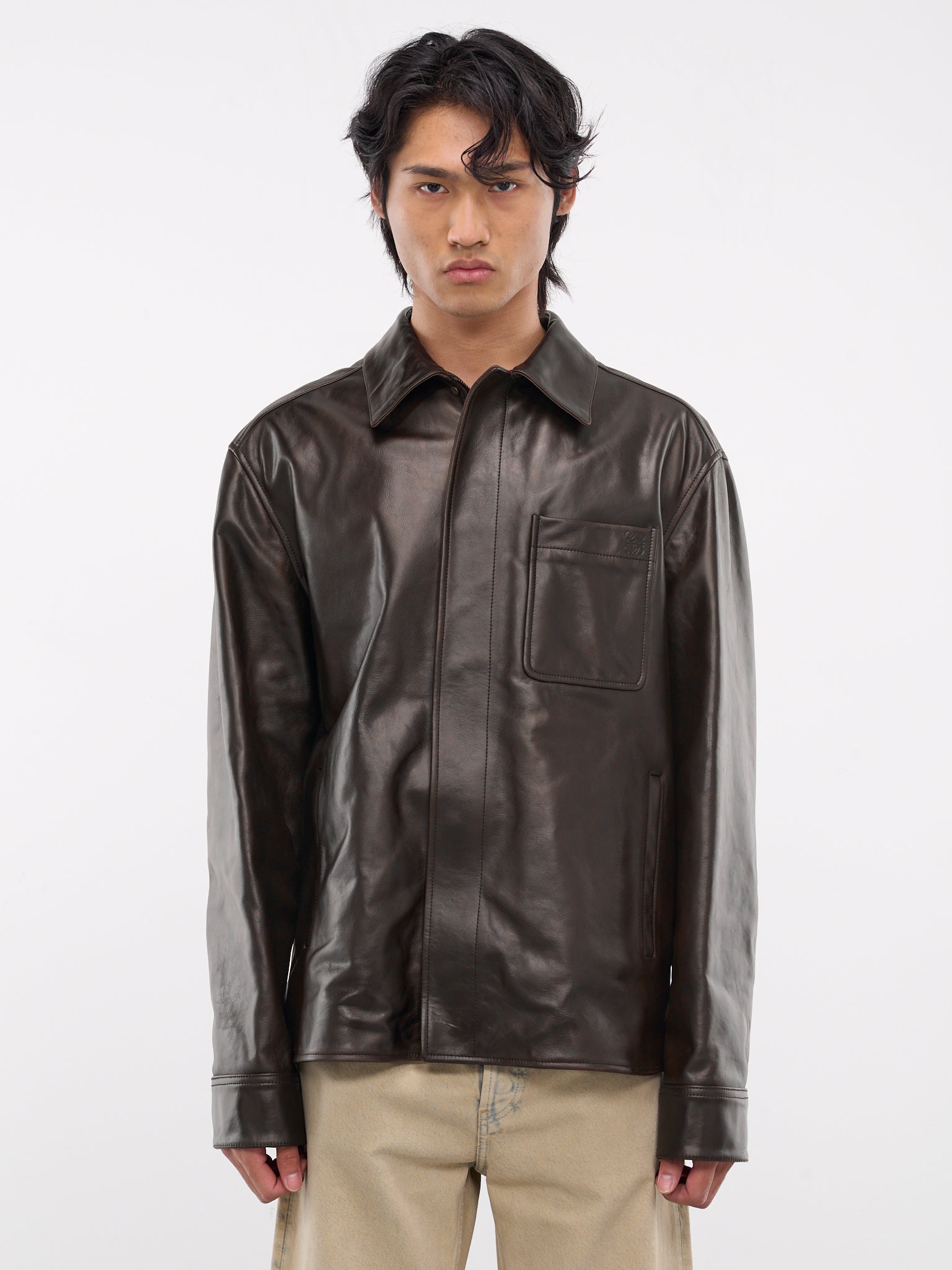 Leather Overshirt (H526Y31L26-3310-EBONY)