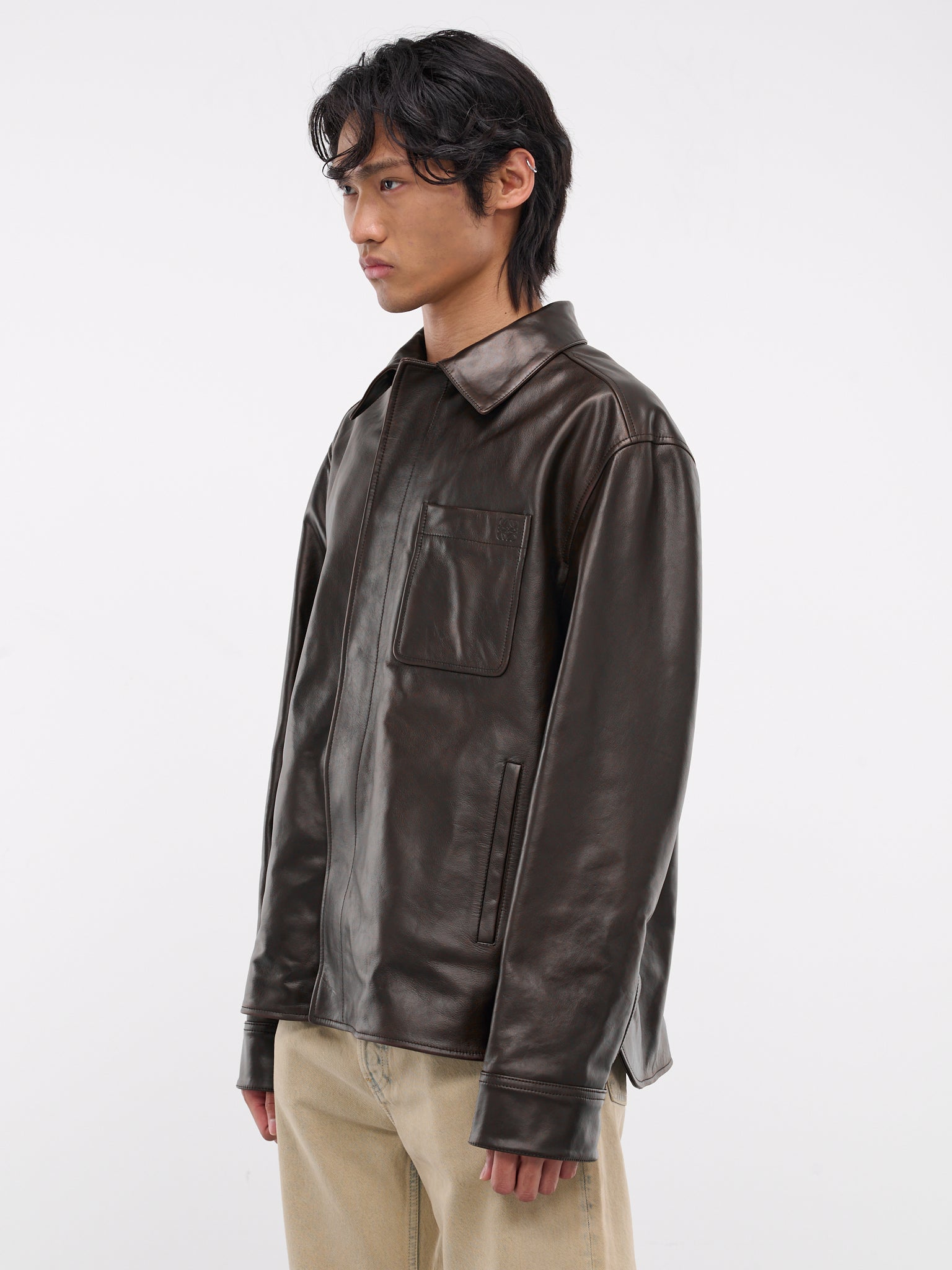 Leather Overshirt (H526Y31L26-3310-EBONY)