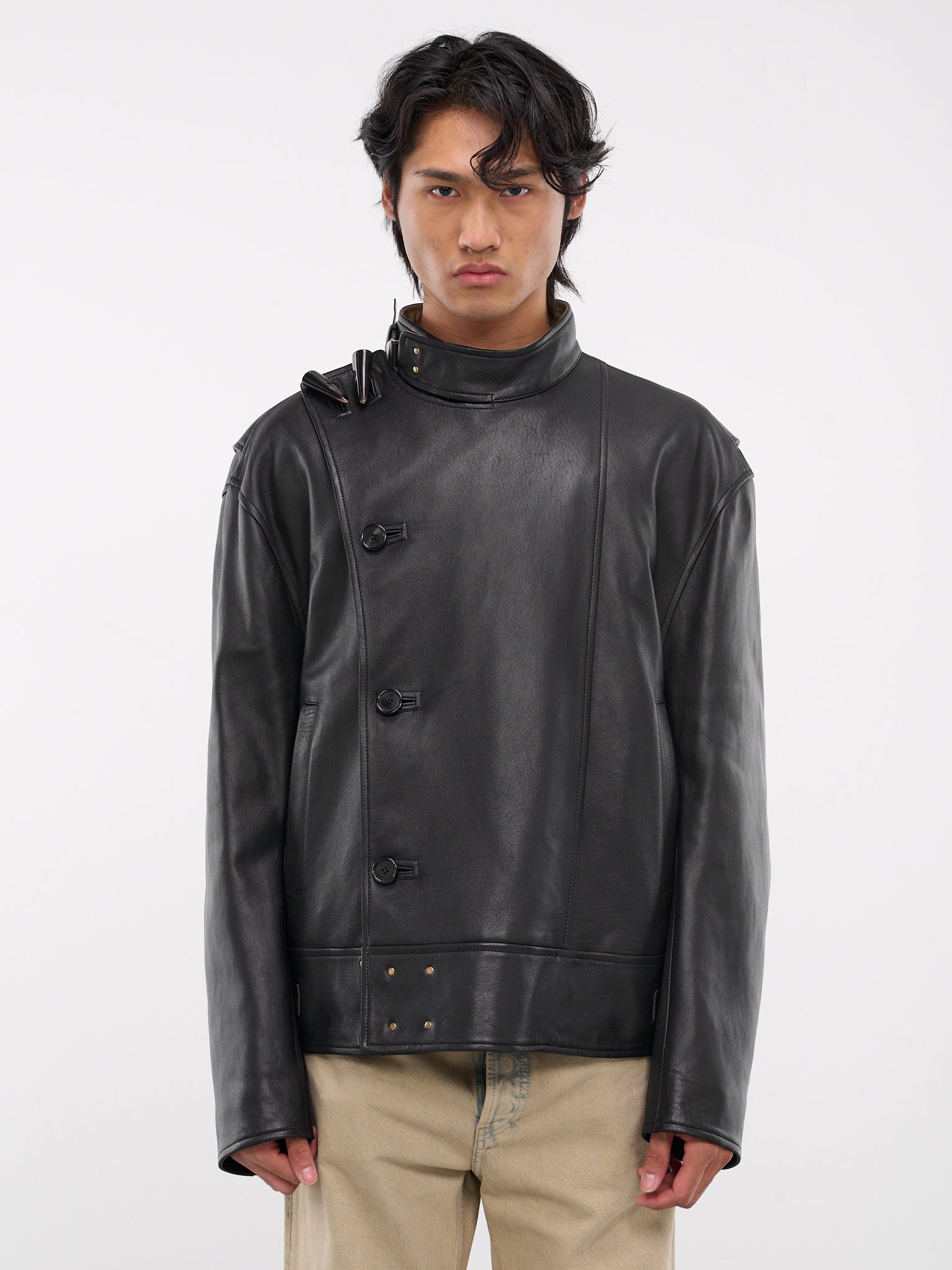 Leather Jacket (H526Y34L24-1100-BLACK)