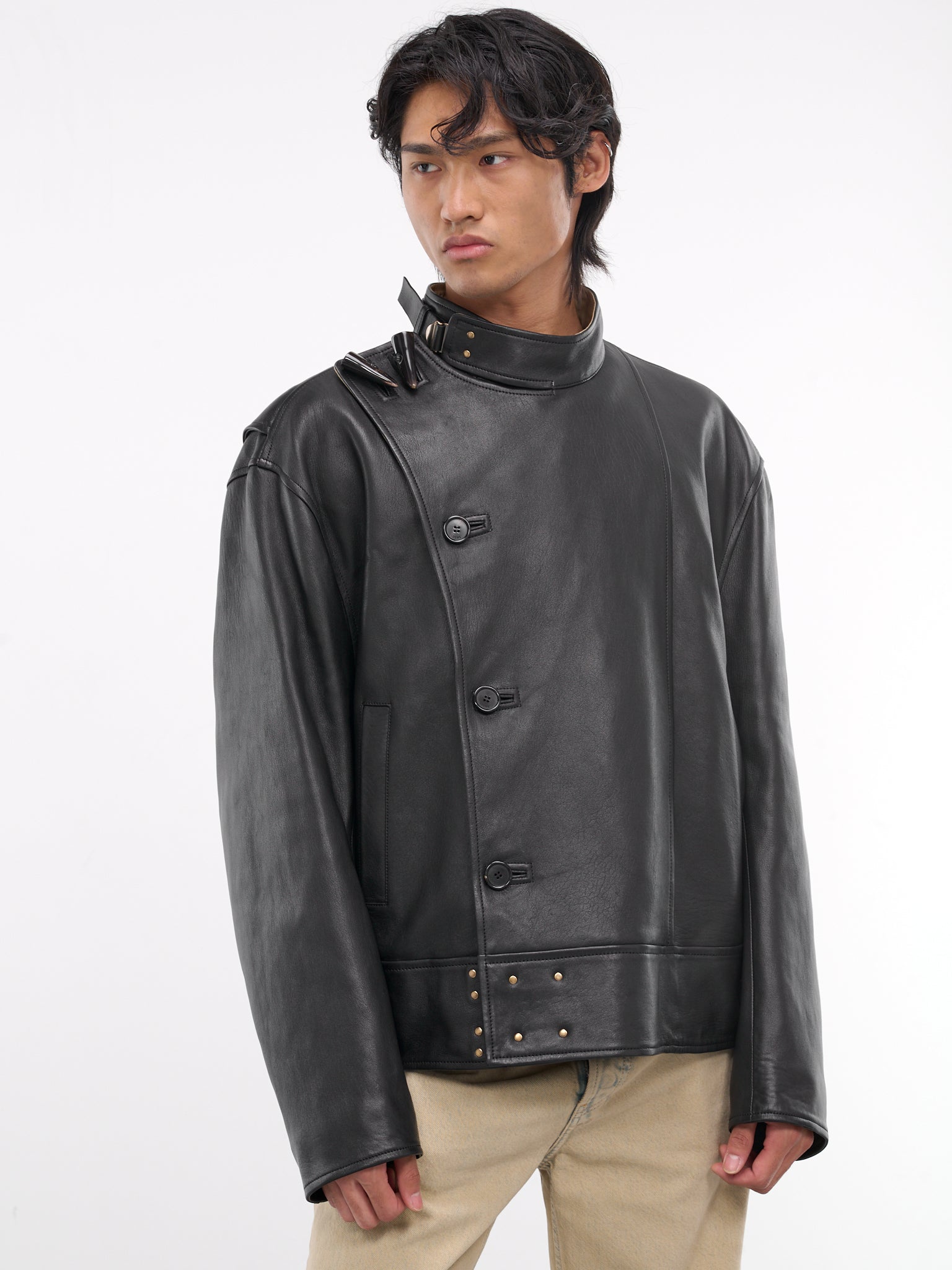 Leather Jacket (H526Y34L24-1100-BLACK)