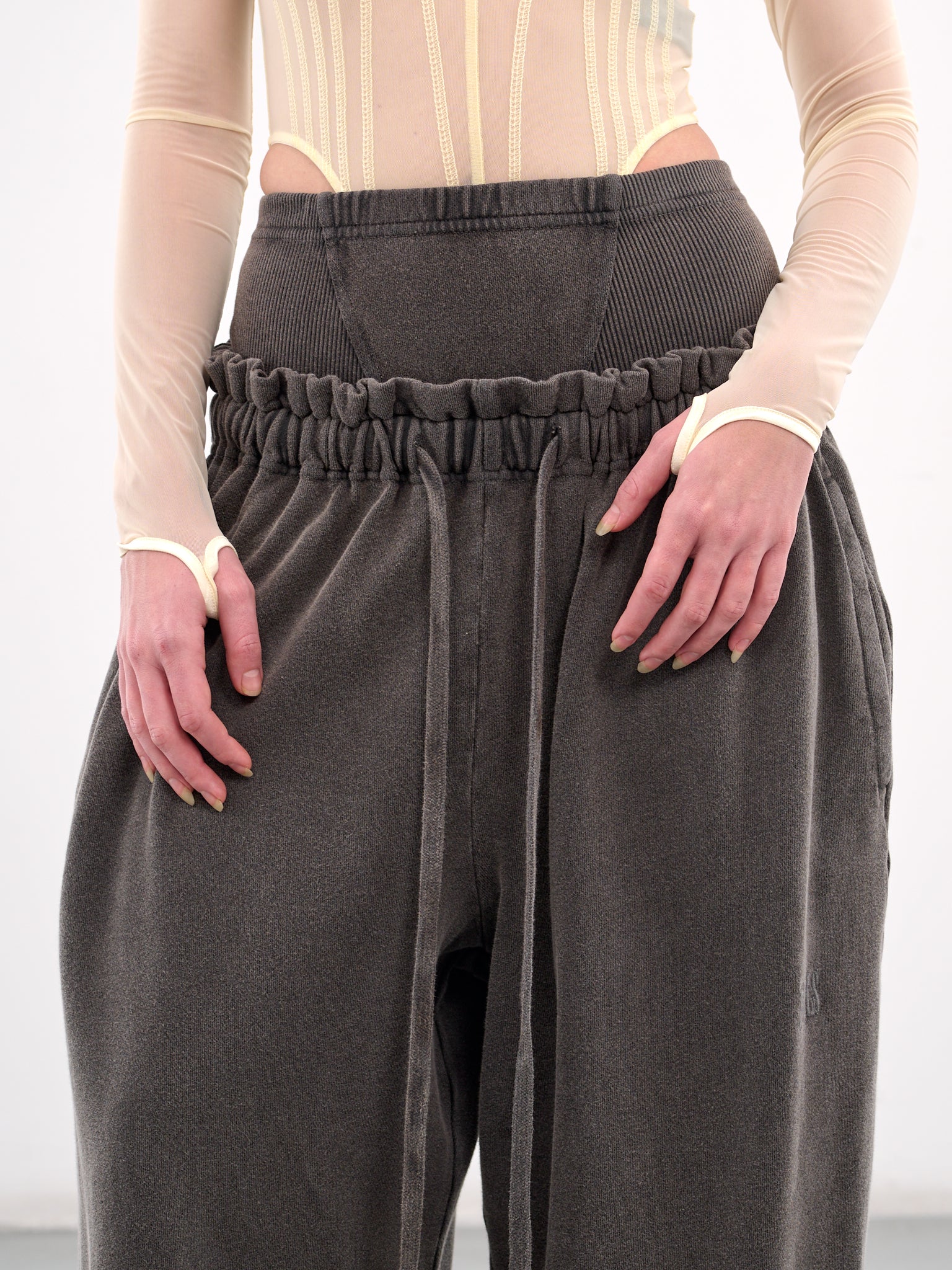 Layered Baggy Sweatpants (HAZS0FBL-FADED-BLACK)