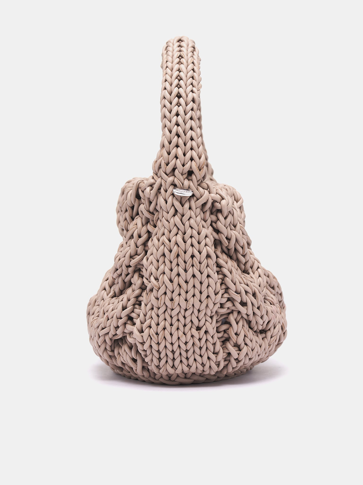 Small Leather Cable Knit Bag (HB0712-LA0365-TAUPE)