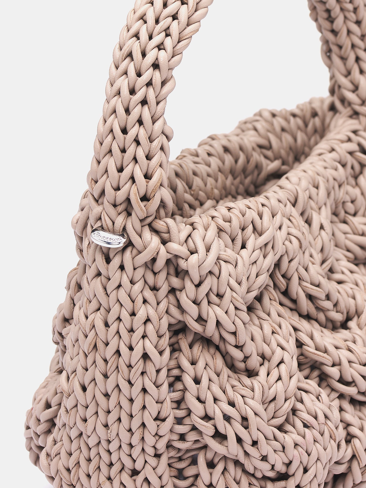 Small Leather Cable Knit Bag (HB0712-LA0365-TAUPE)