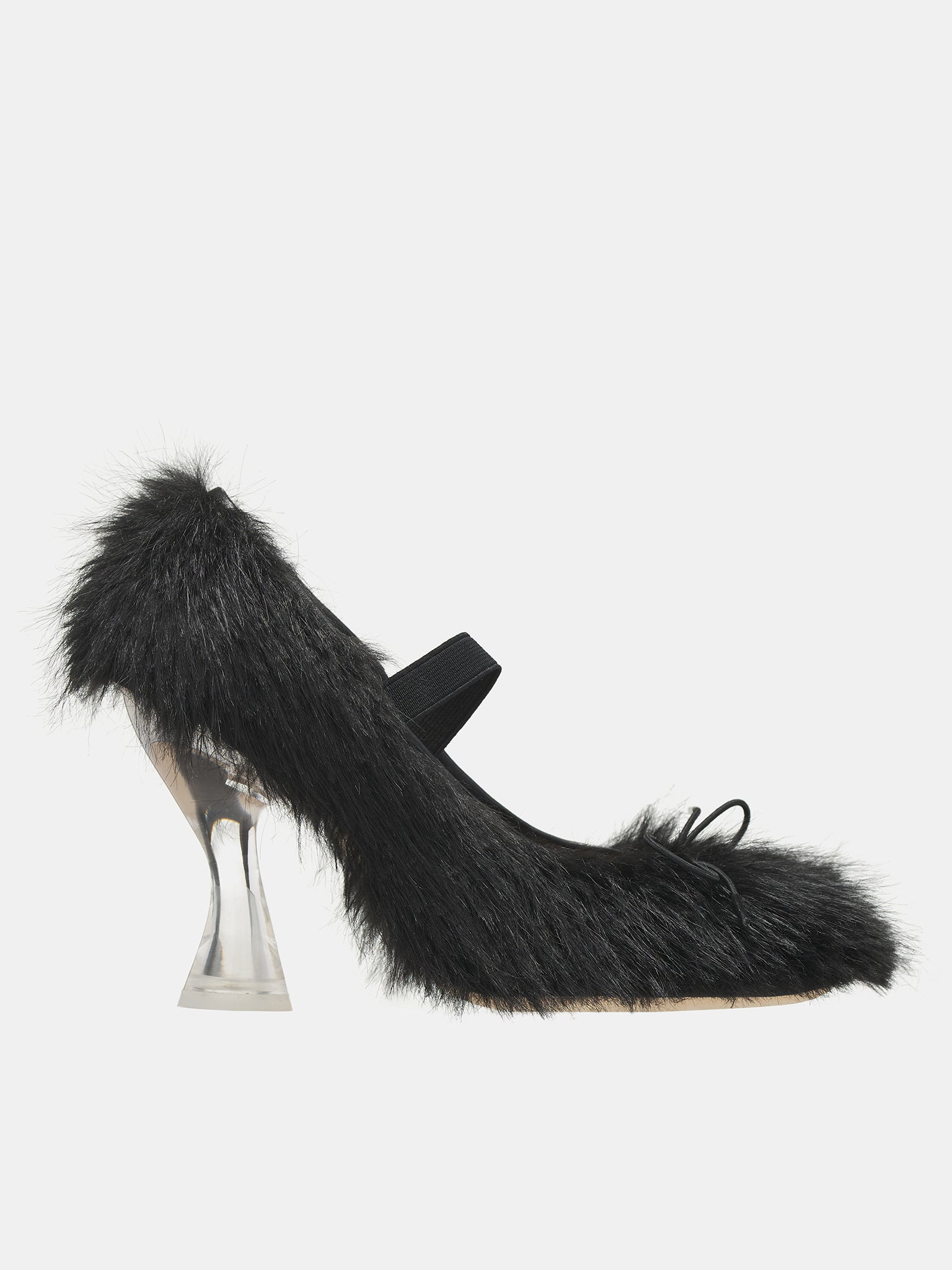 Faux Fur Ballerina Heels (HH5-1090-BLACK)