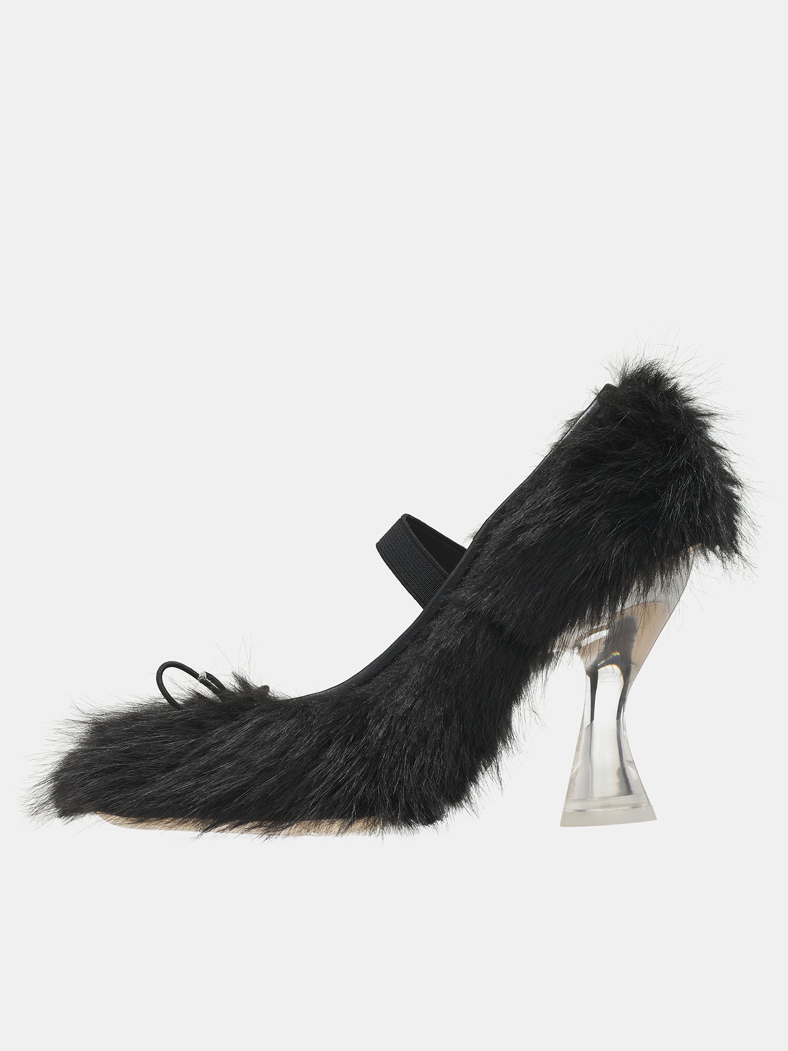 Faux Fur Ballerina Heels (HH5-1090-BLACK)