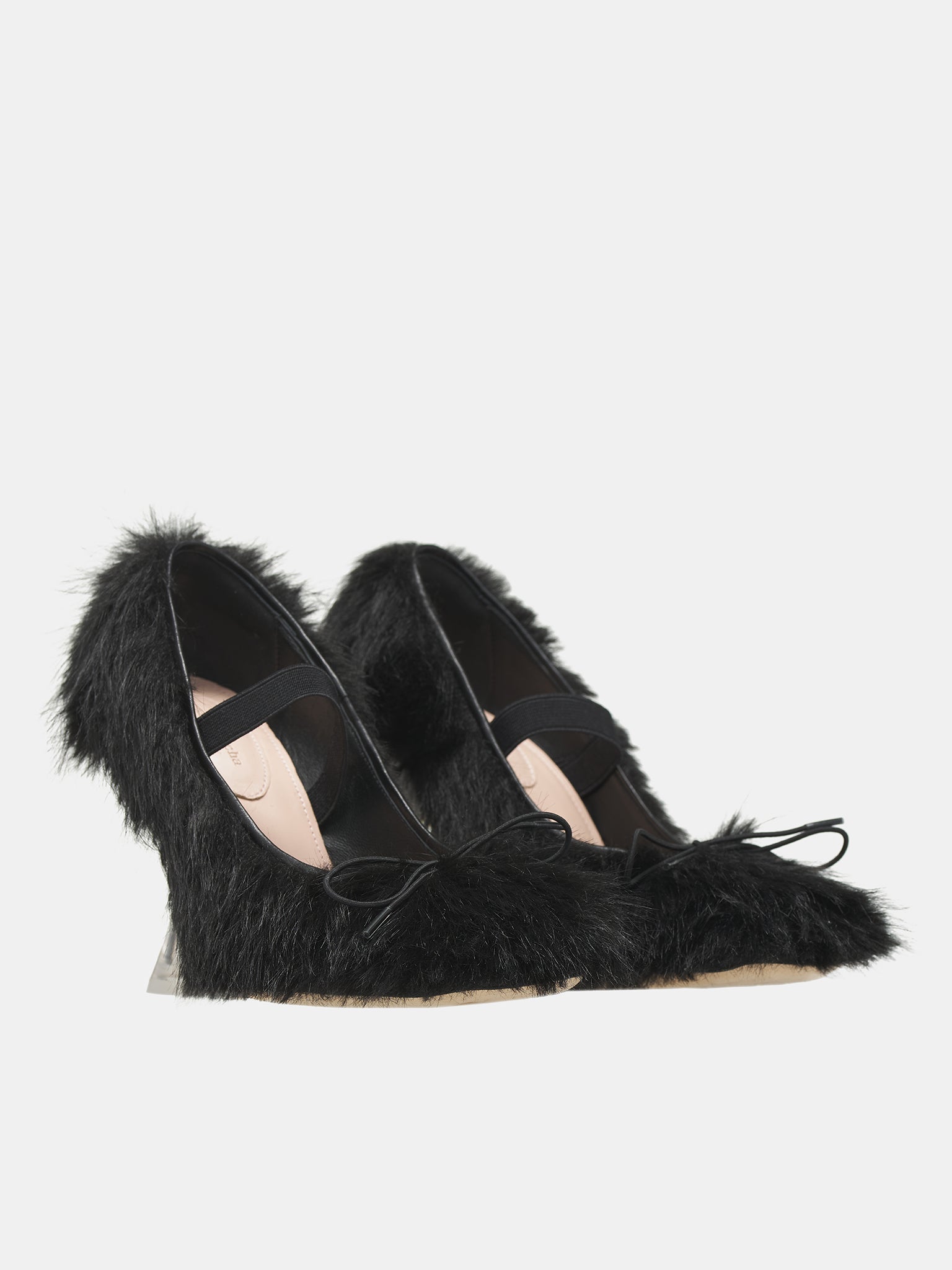 Faux Fur Ballerina Heels (HH5-1090-BLACK)