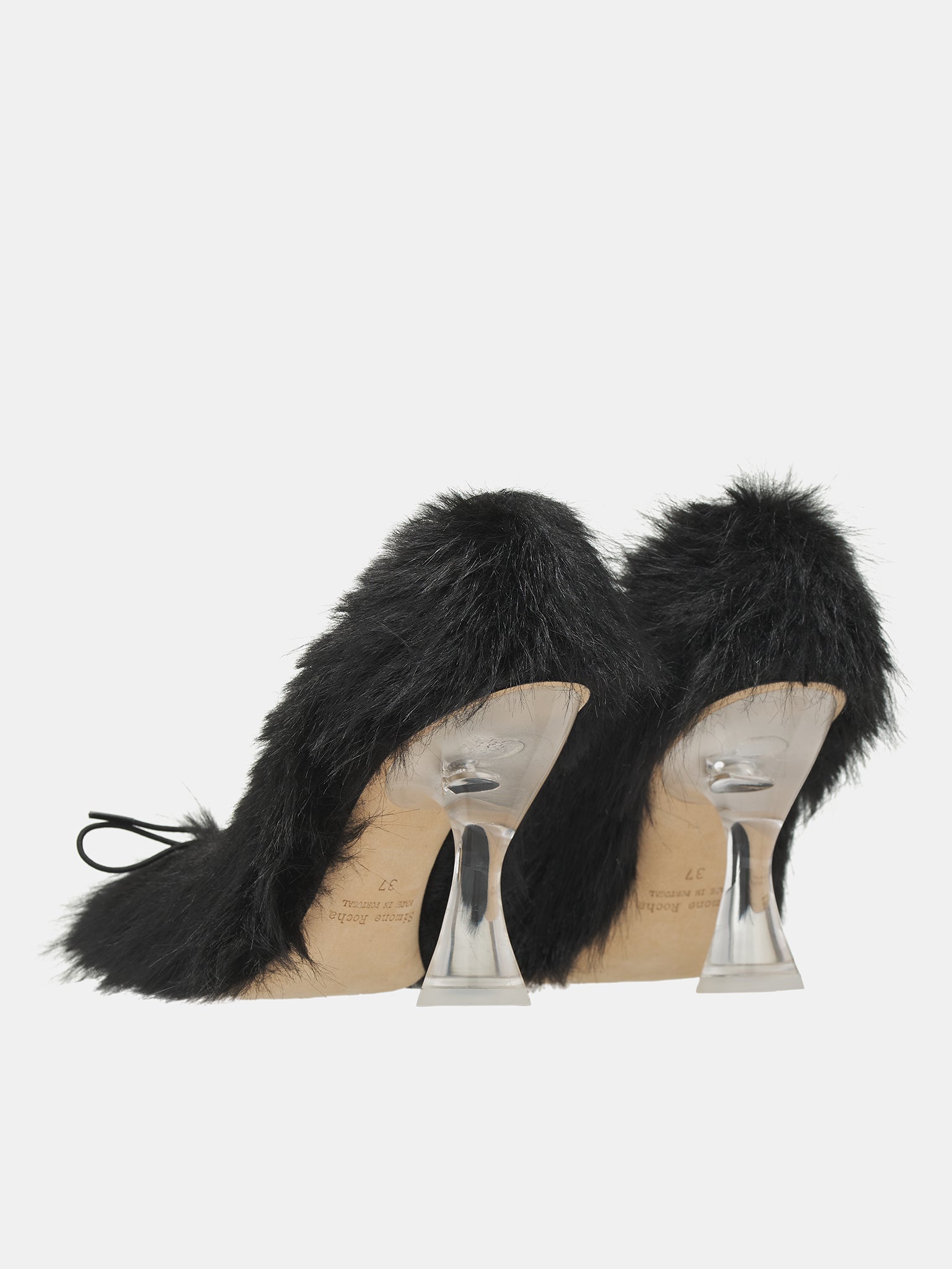 Faux Fur Ballerina Heels (HH5-1090-BLACK)