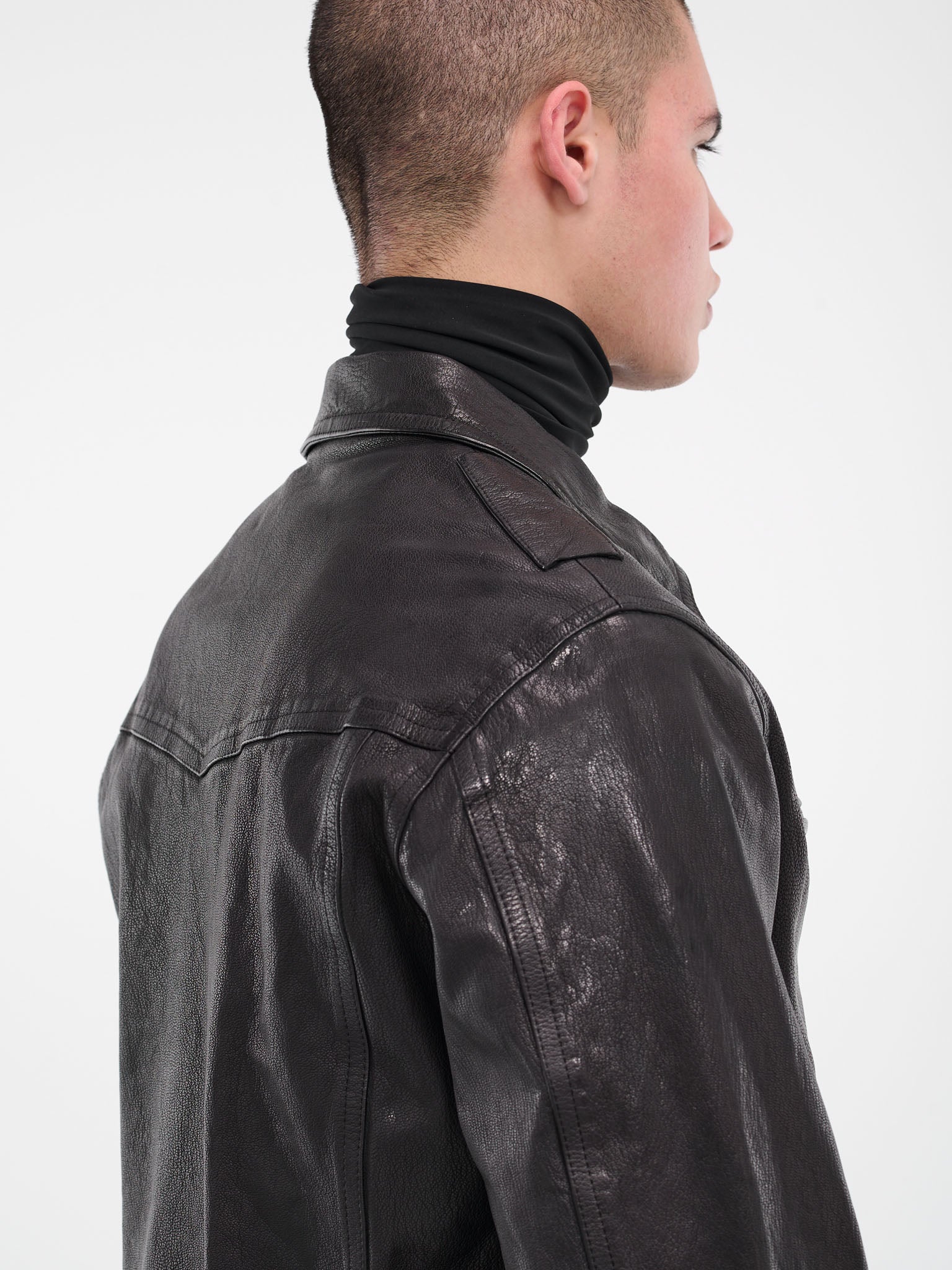 Faux Leather Utility Jacket