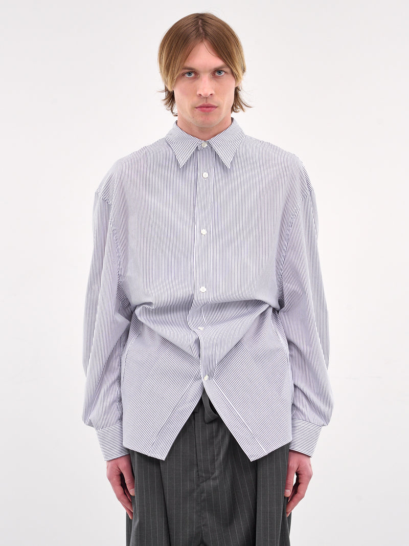 Striped Gathered Shirt (HMMA60013B-NATURAL)