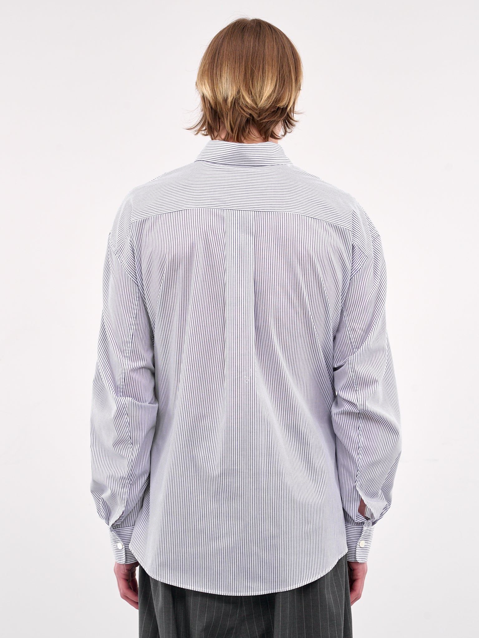 Striped Gathered Shirt (HMMA60013B-NATURAL)